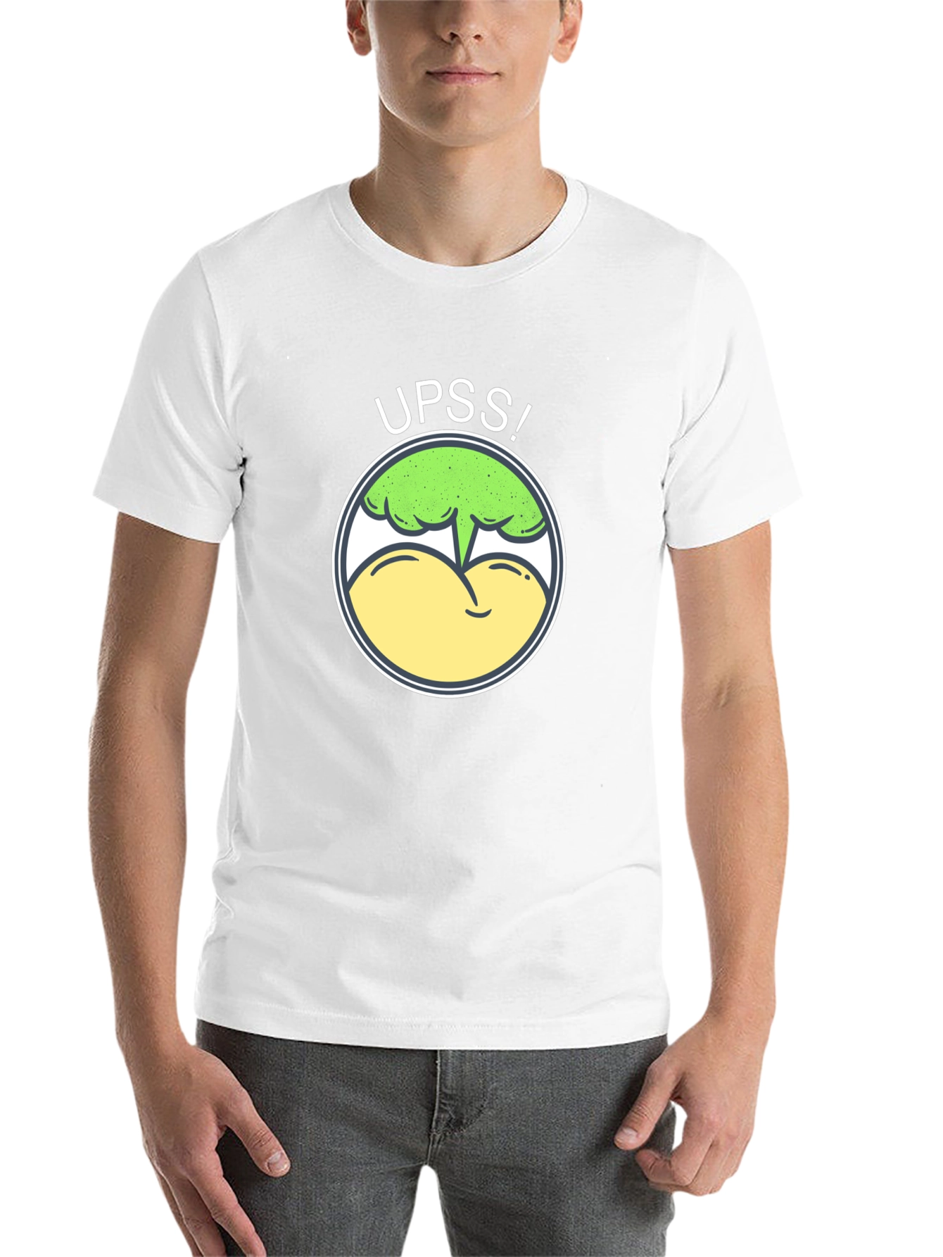 Black Funny UPSS! Broccoli Butt T-Shirt - Humor Tee view 14