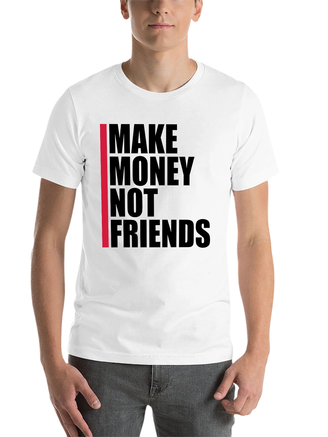 Black Make Money Not Friends Graphic Tee view 14
