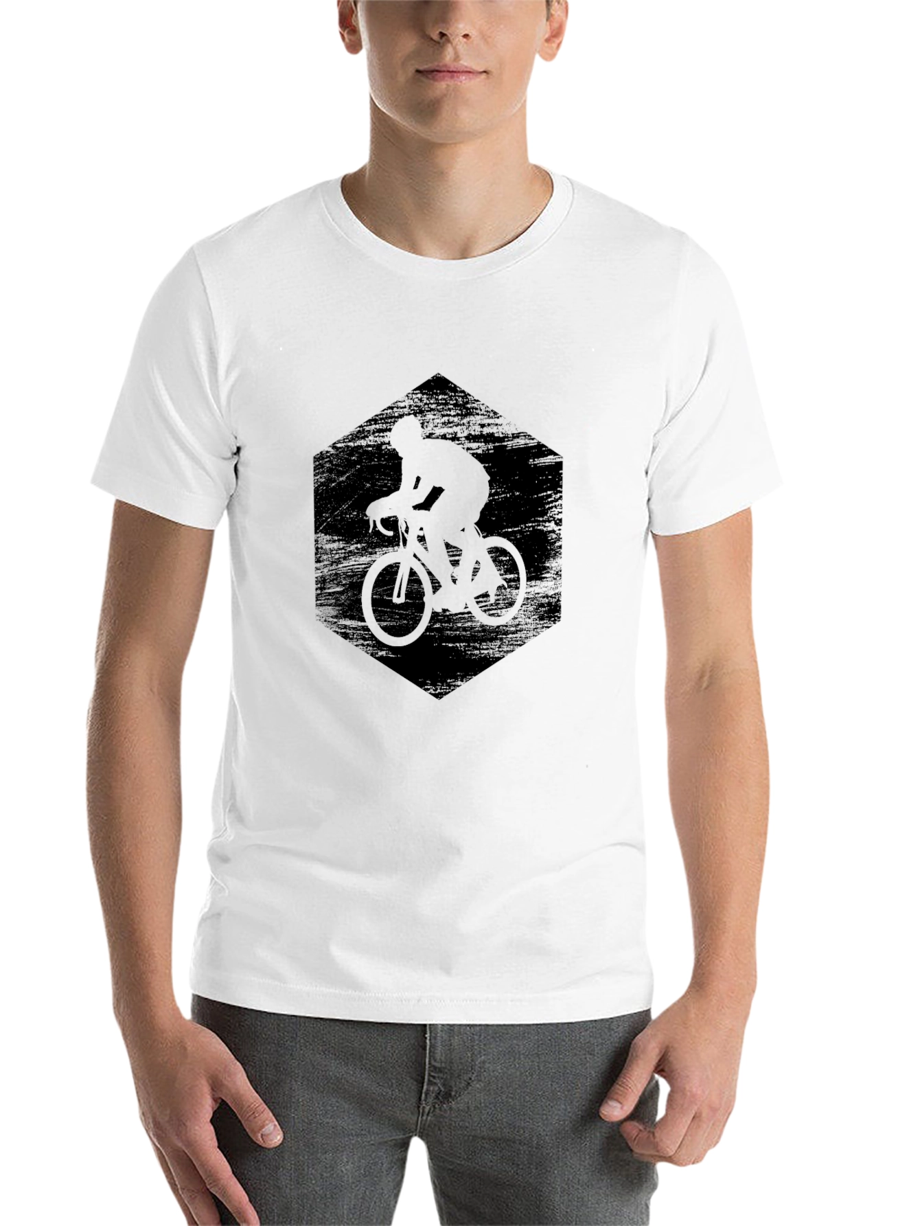 Black Men's Black Cycling Silhouette Graphic Tee view 14