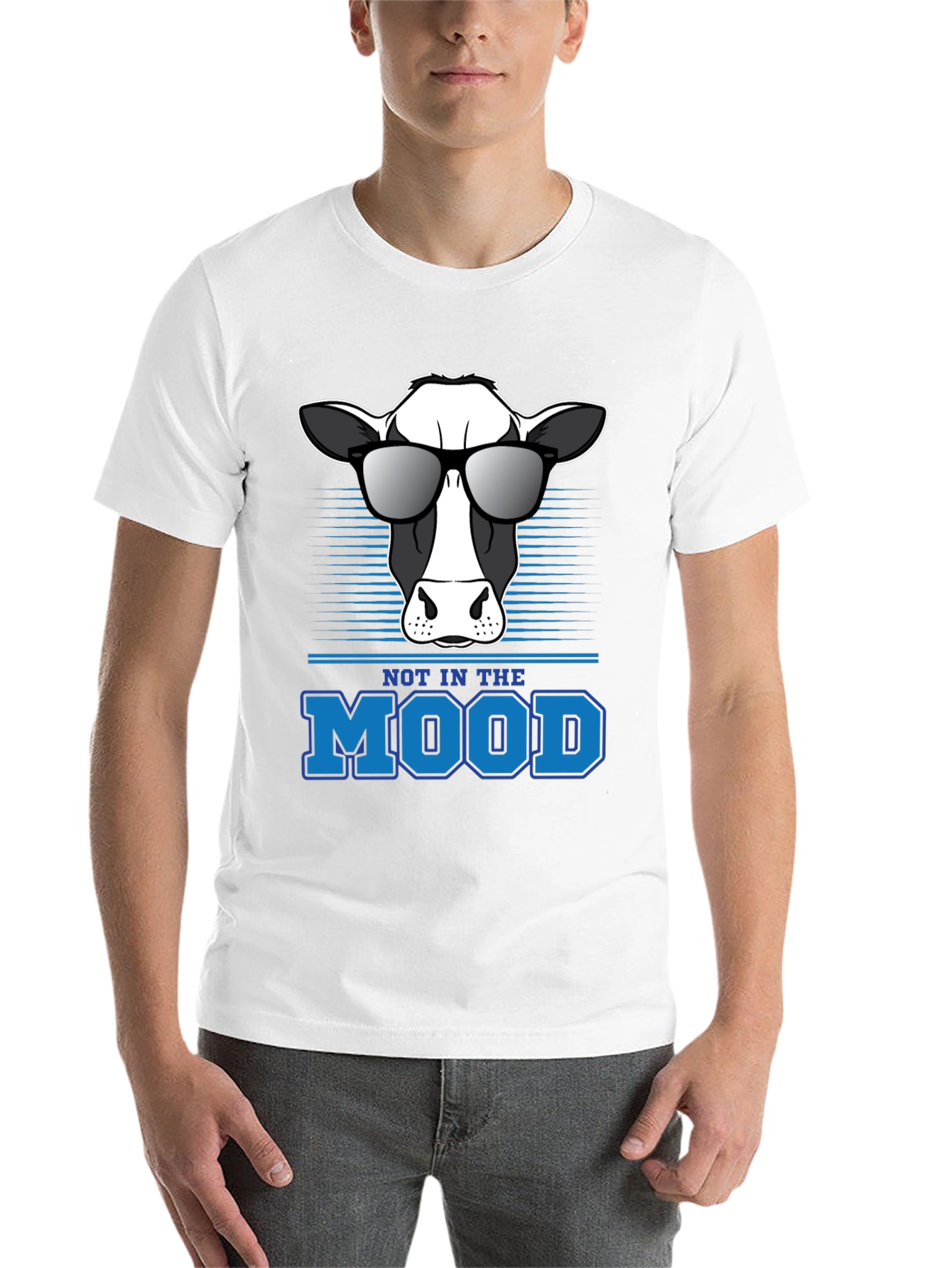 Black Not in the Mood Cow Graphic Tee view 14