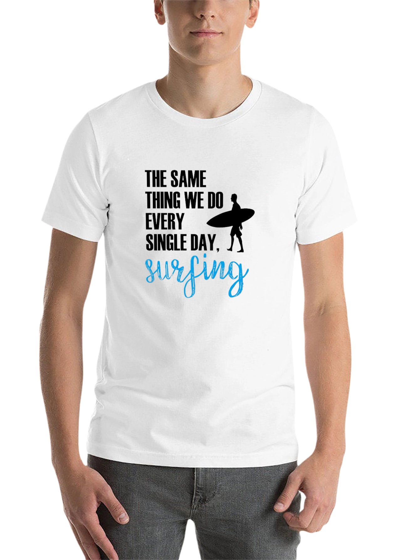 Black Surfing T-Shirt: The Same Thing We Do Every Day view 14