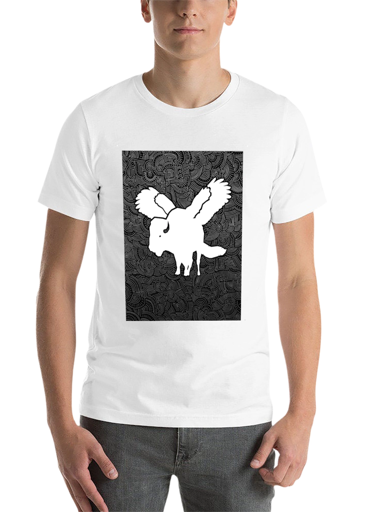 Black Winged Buffalo Graphic Tee - Black Cotton Shirt view 14