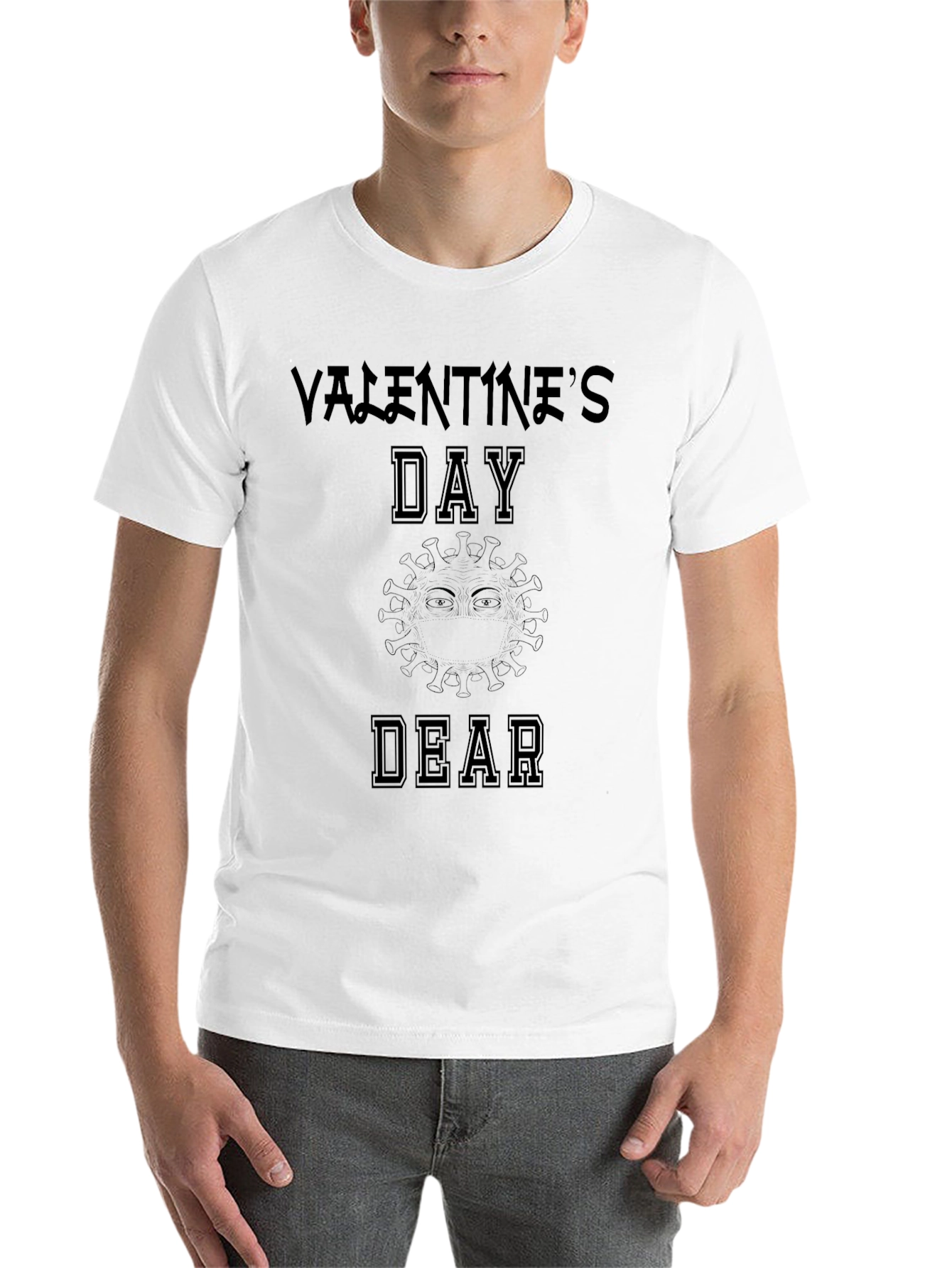 Black Valentine's Day T-Shirt: Dear Design, Black view 14