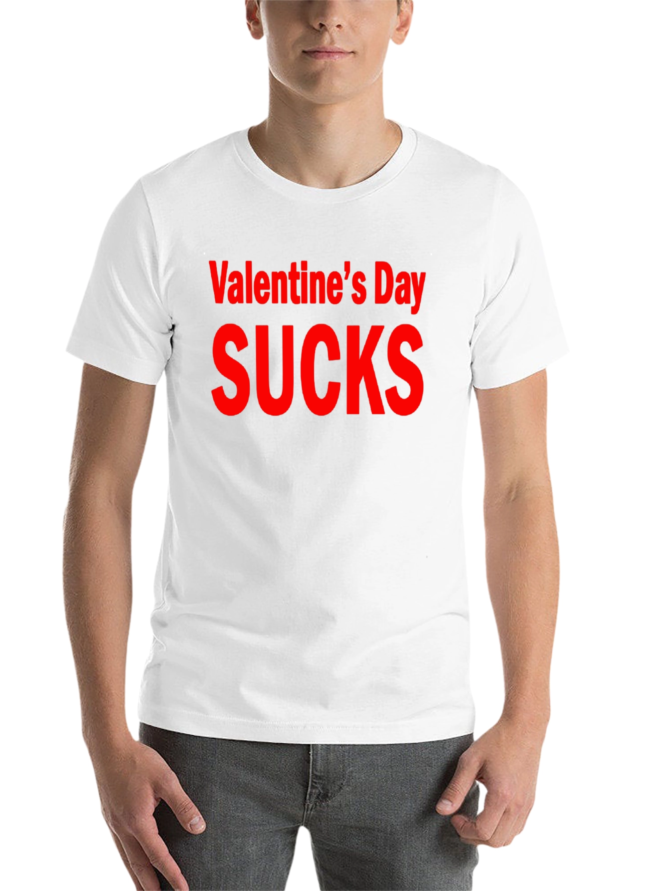 Black Valentine's Day Sucks Graphic T-Shirt view 14