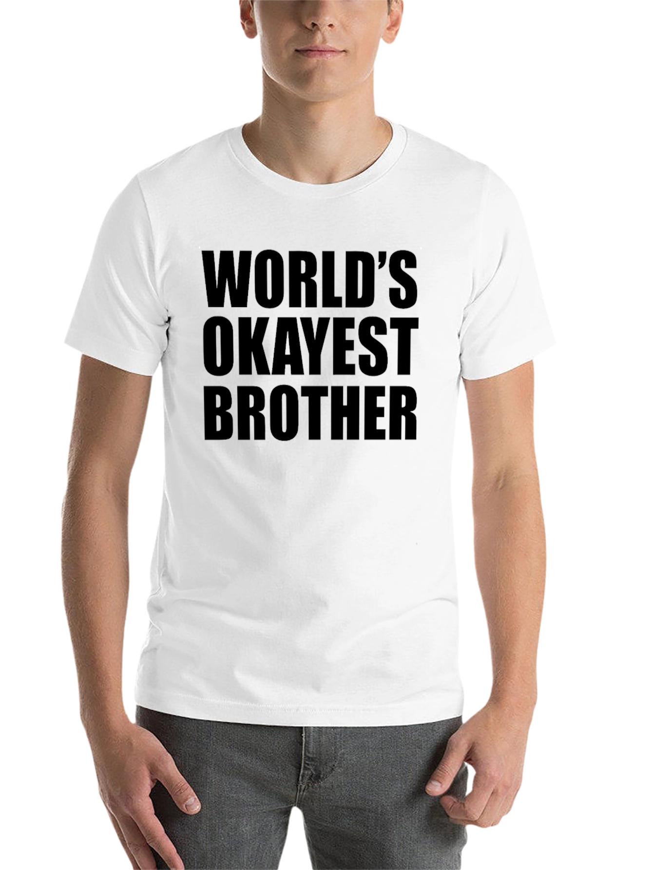 Black World's Okayest Brother Black Graphic T-Shirt view 14