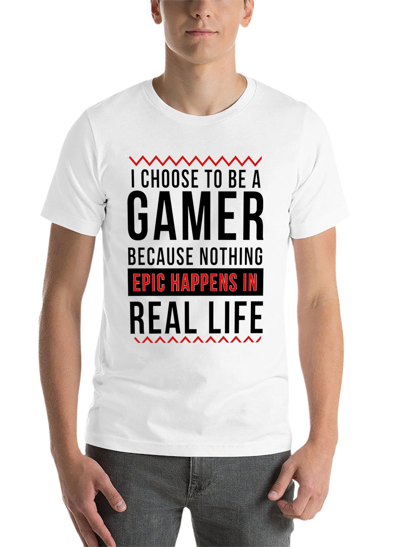 Black Gamer T-Shirt: Epic Happens In Real Life view 14