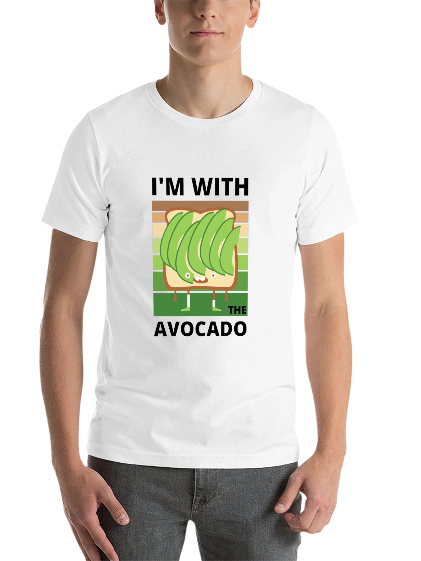 Black I'm With The Avocado T-Shirt Funny Graphic Tee view 14