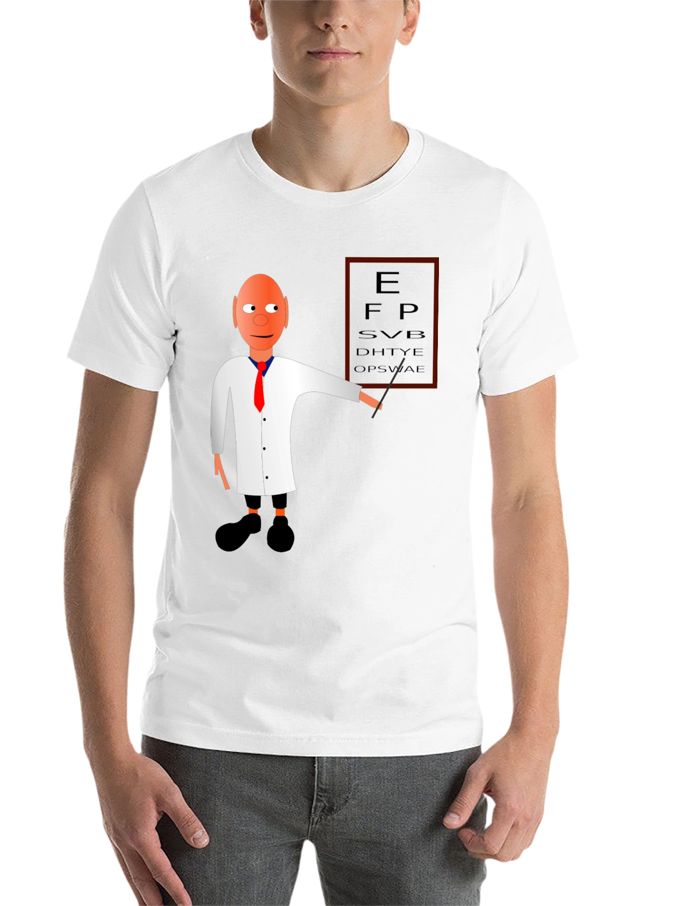 Black Eye Exam Cartoon Graphic T-Shirt view 14