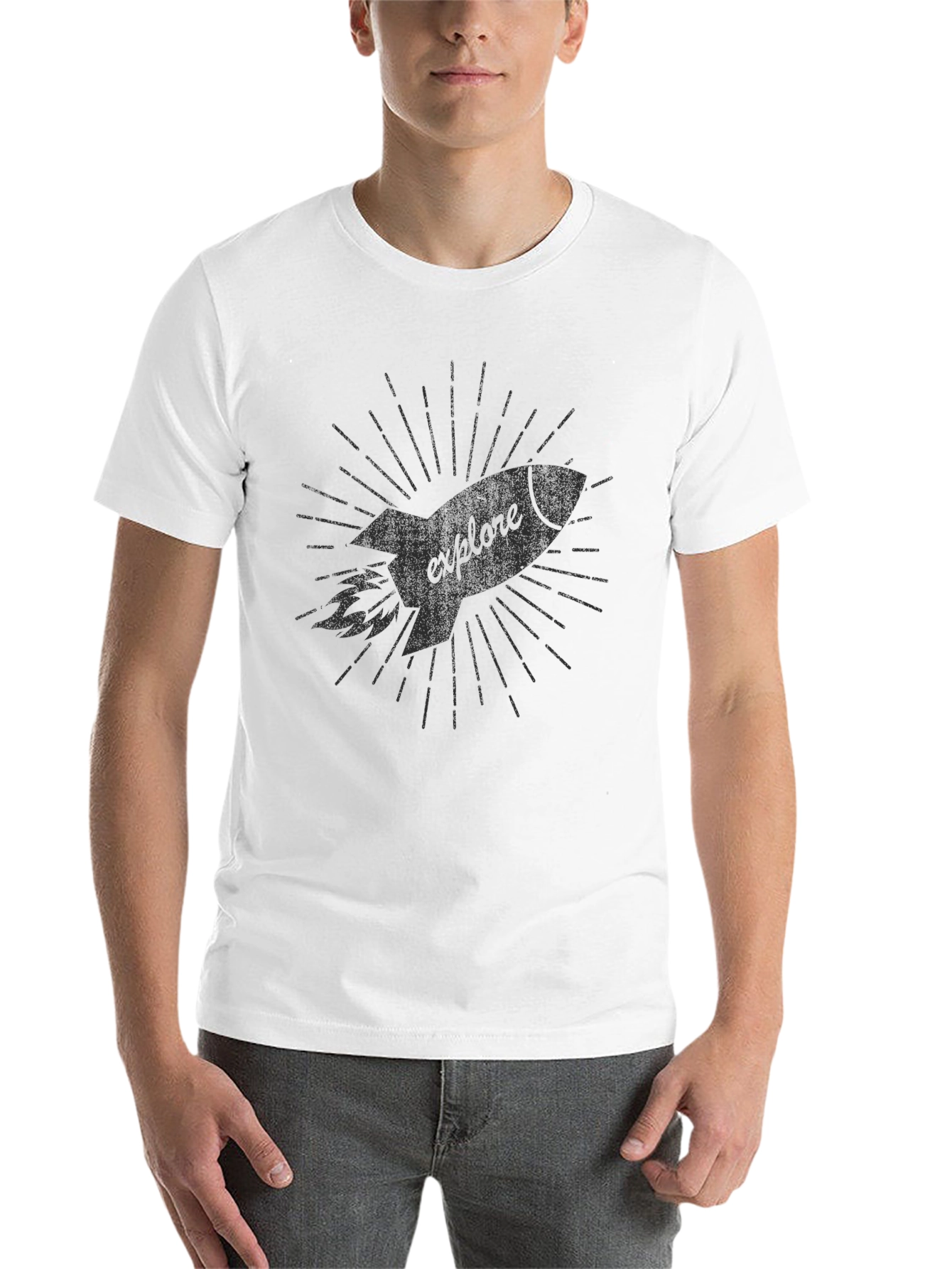 Black Explore Rocket Graphic Tee - Black view 14