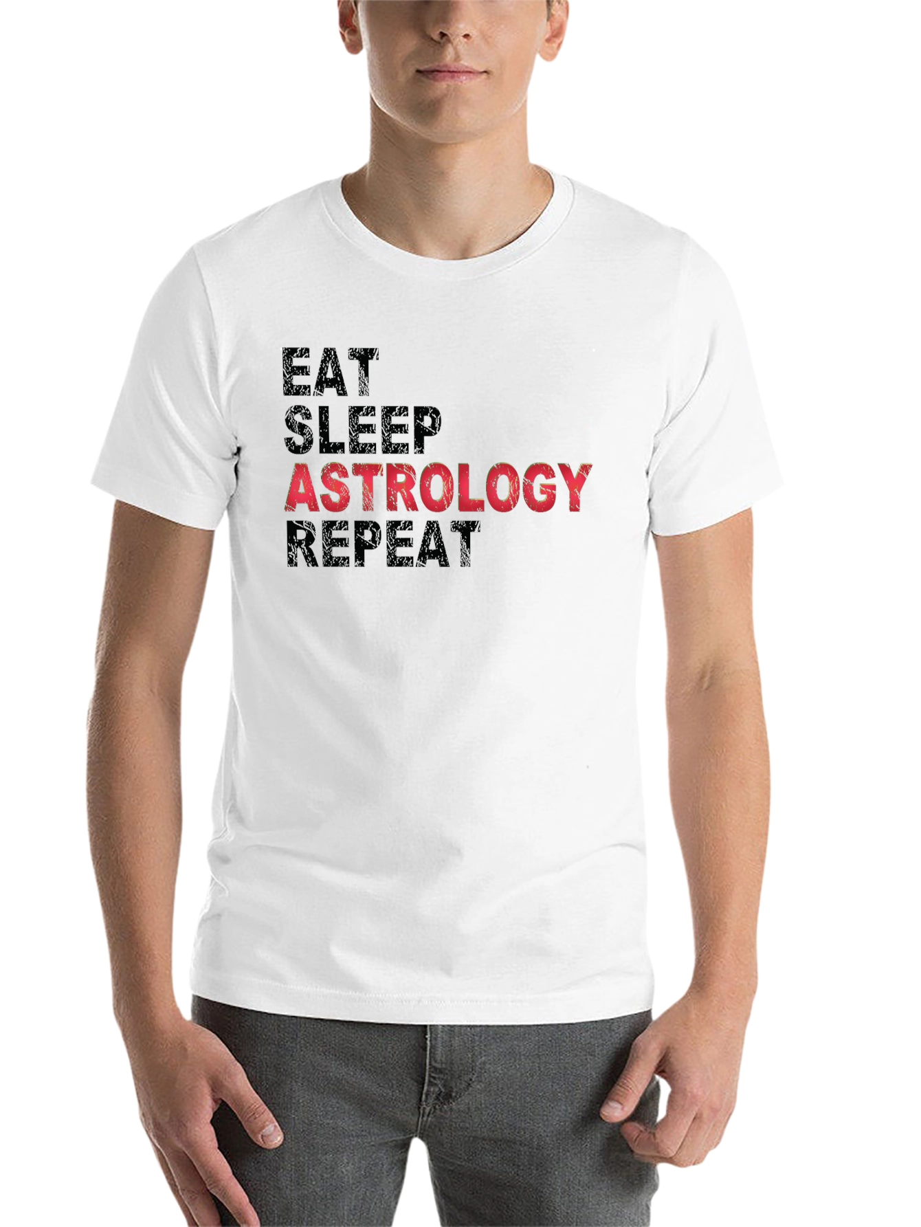 Black Astrology T-Shirt - Eat Sleep Repeat Graphic Tee view 14