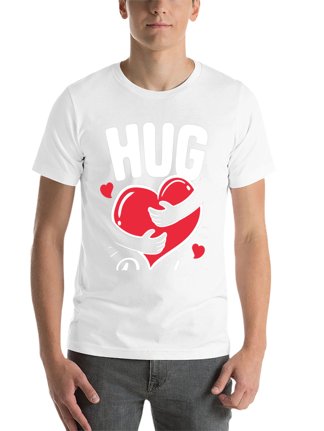 Black Hug Heart Graphic Tee - Black Casual T-Shirt view 14