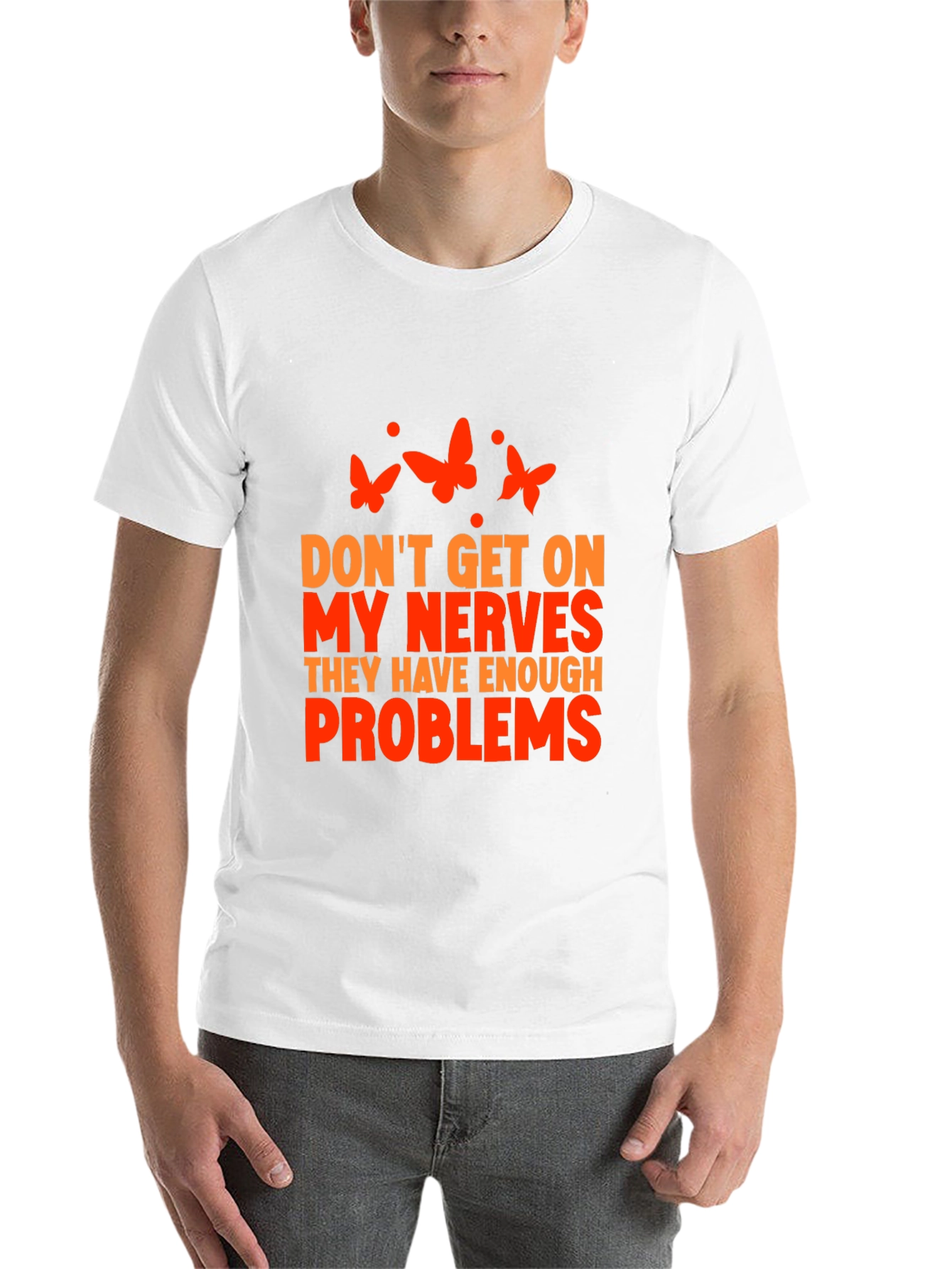 Black Funny Sarcastic Graphic Tee - Don't Get on My Nerves! view 14