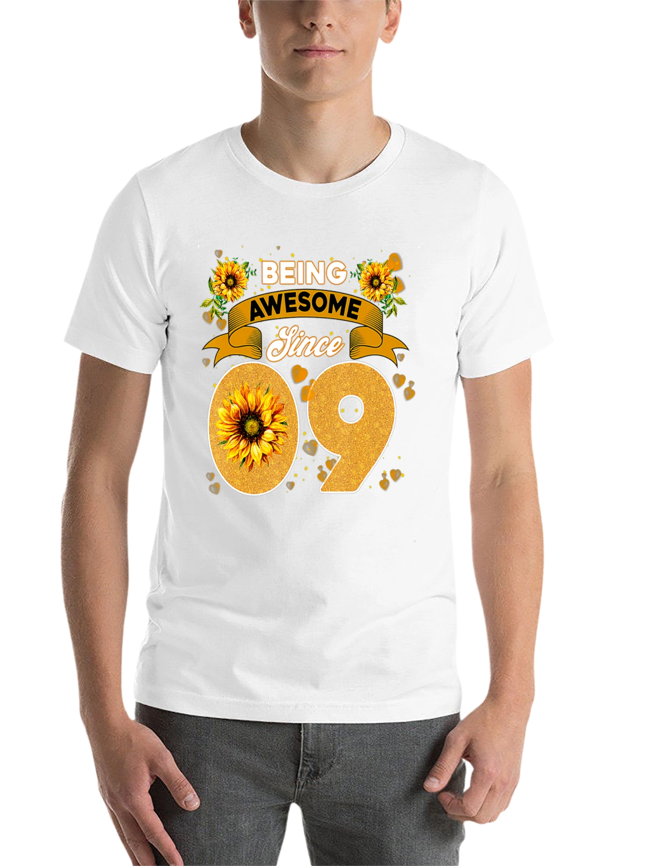 Black Being Awesome Since 09 Sunflower Tee view 14