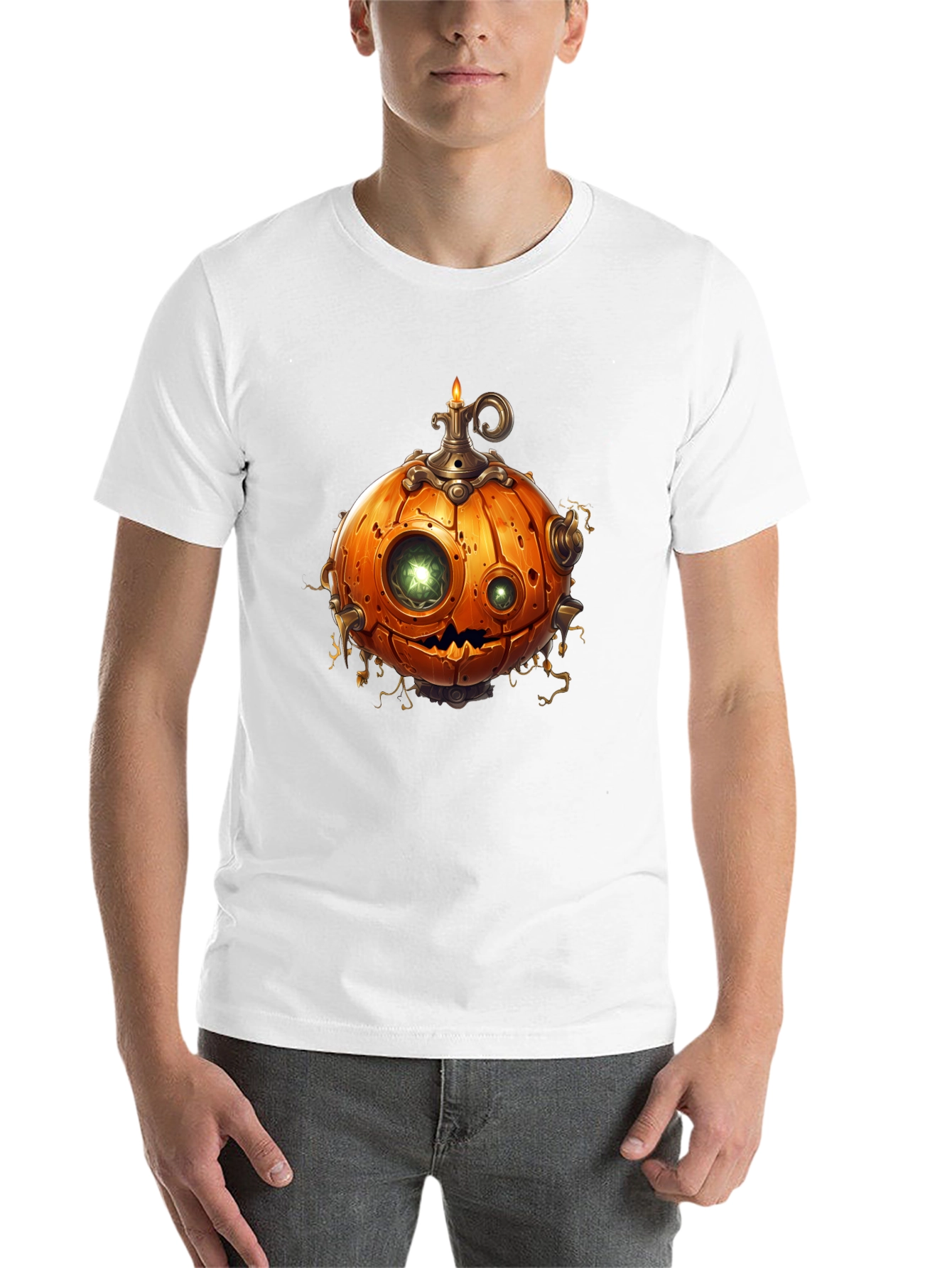 Black Steampunk Pumpkin T-Shirt - Halloween Style view 14