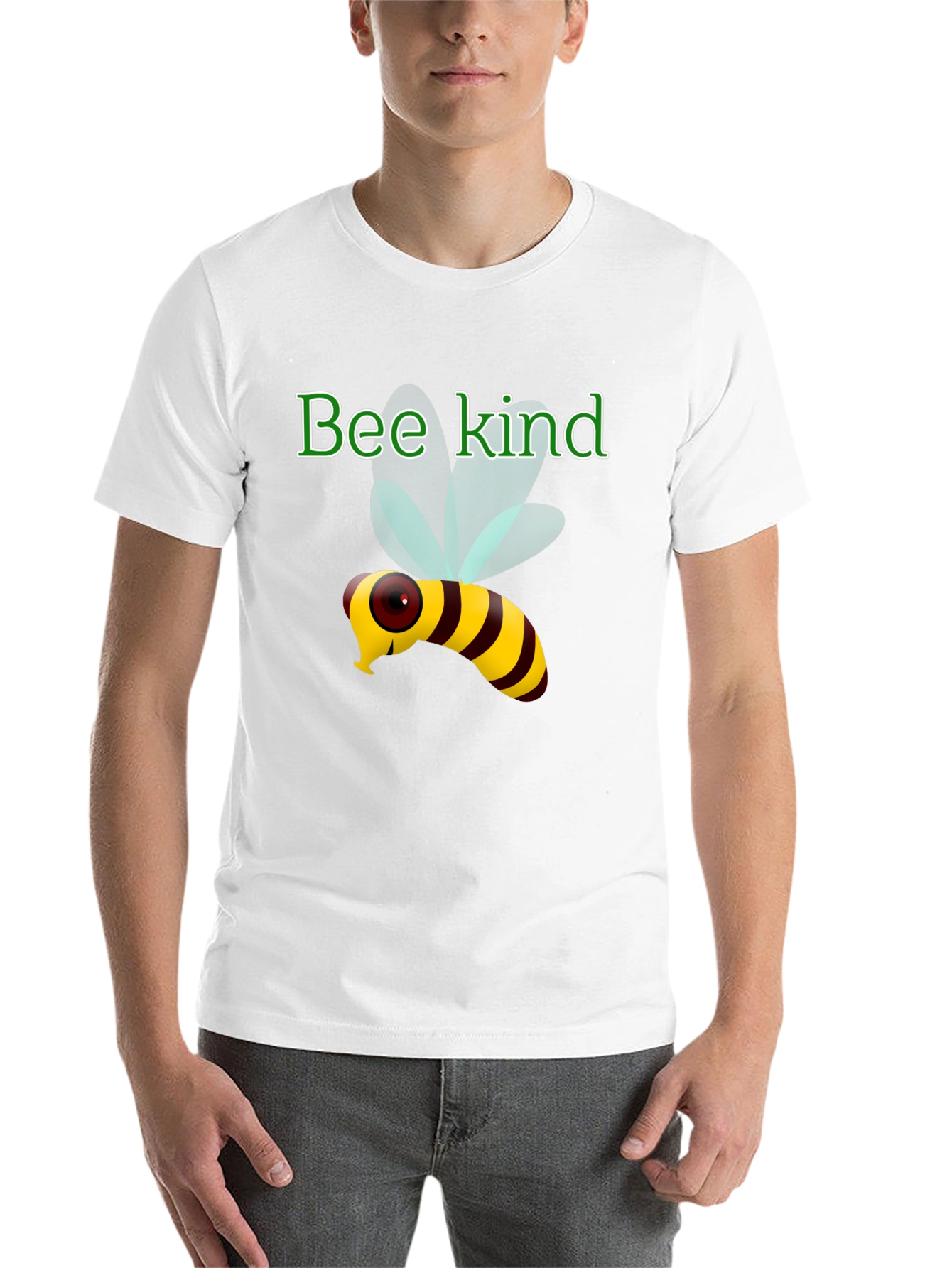 Black Bee Kind T-Shirt - Black Cotton Tee with Cute Bee Design view 14