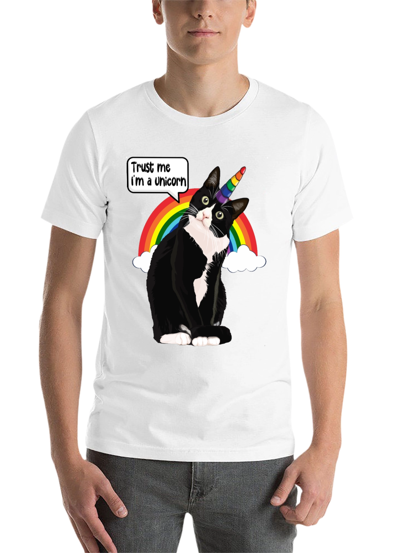 Black Unicorn Cat T-Shirt - Trust Me I'm a Unicorn view 14