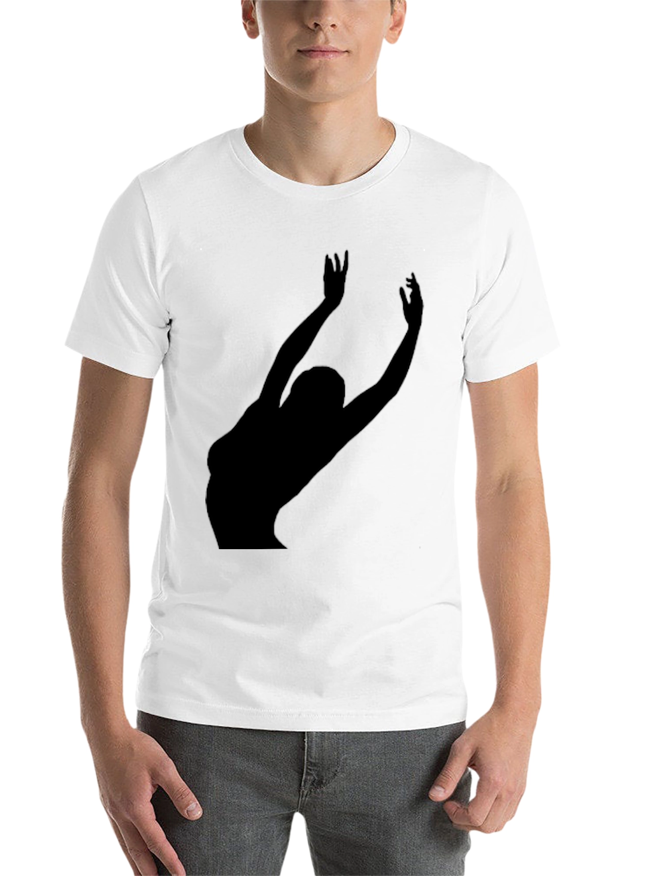 Black Silhouette Graphic Tee - Modern Black Shirt view 14