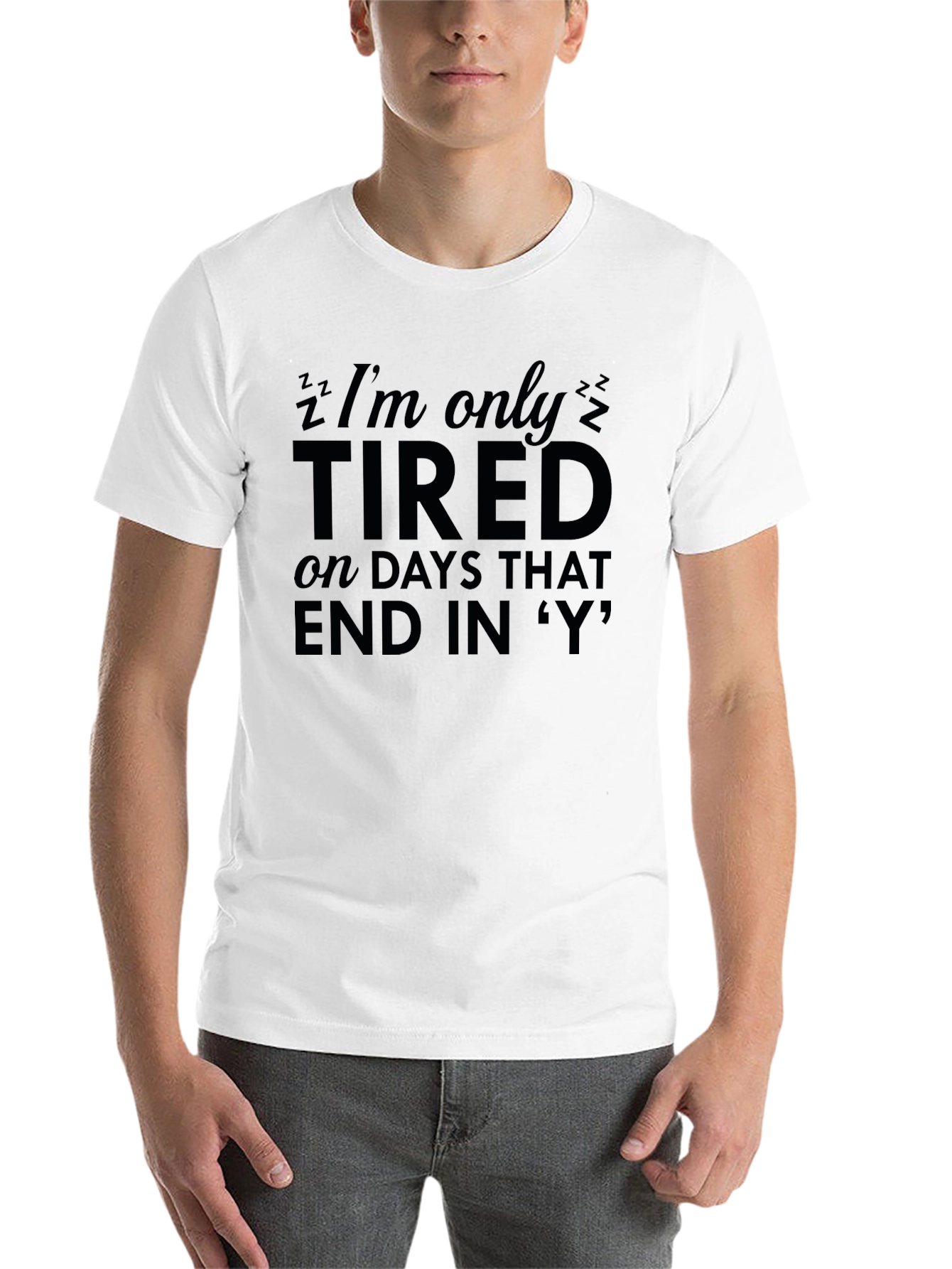 Black Funny Tired Days T-Shirt - Soft Cotton Blend Tee view 14
