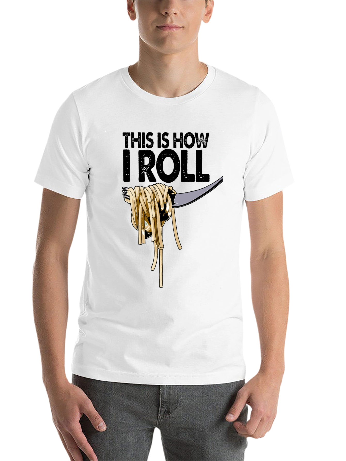 Black This Is How I Roll Spaghetti T-Shirt view 14