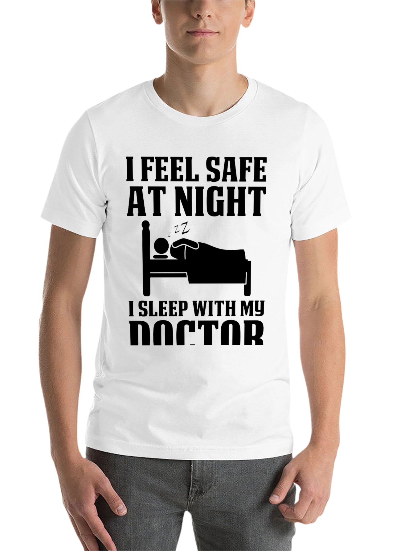 Black I Sleep With My Doctor T-Shirt view 14