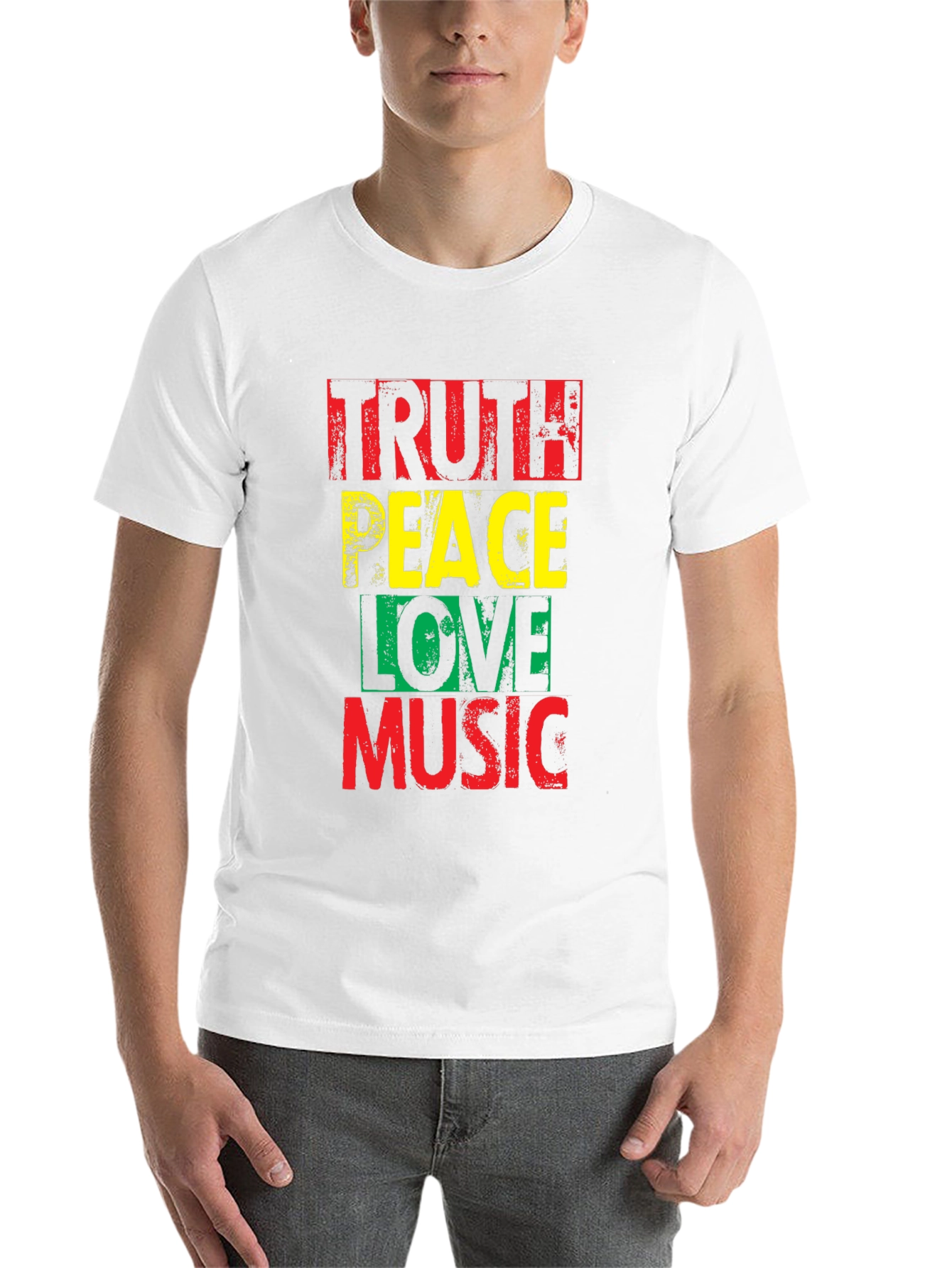 Black Truth Peace Love Music Graphic T-Shirt view 14