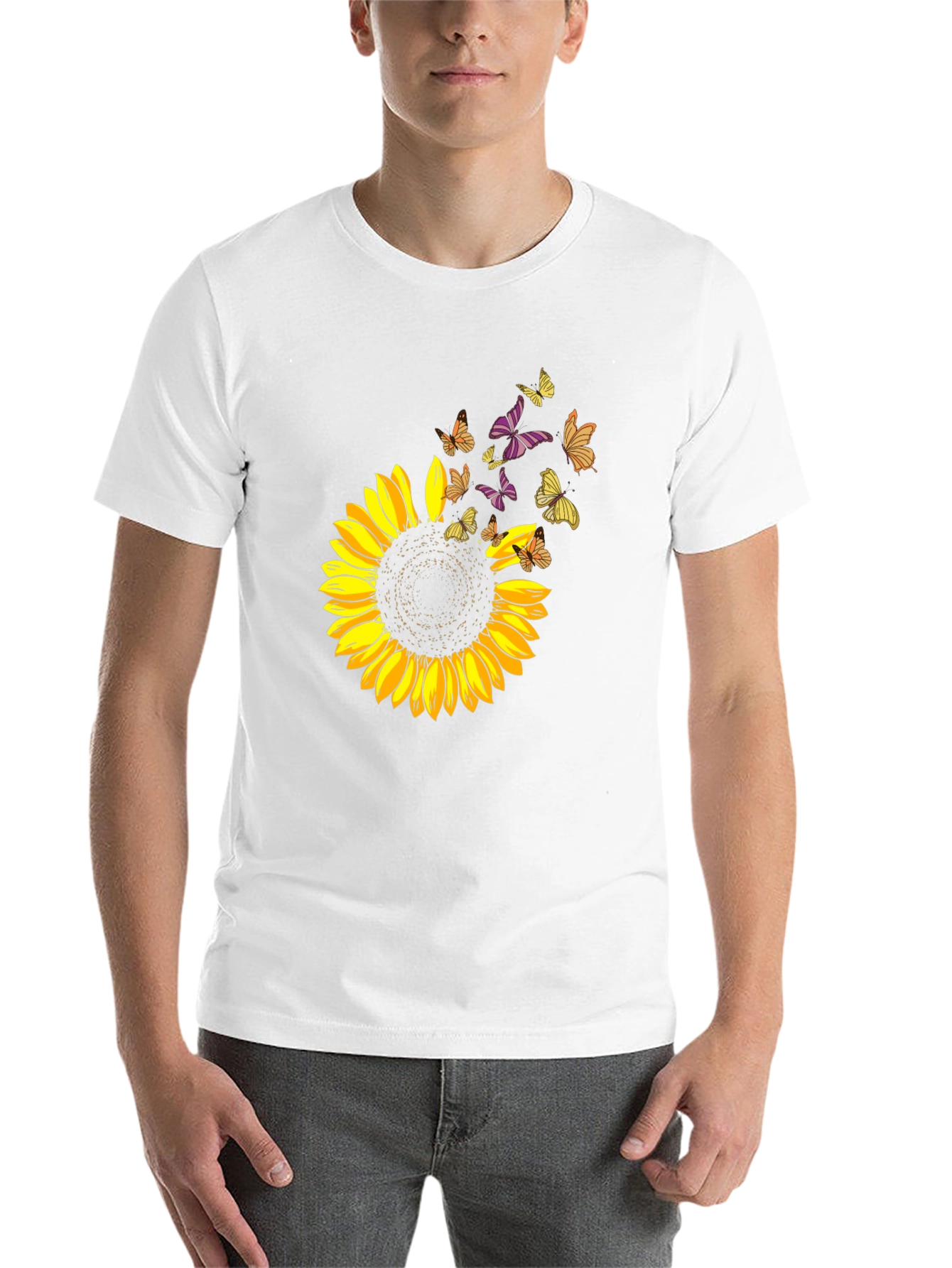 Black Sunflower Butterfly Graphic Tee view 14