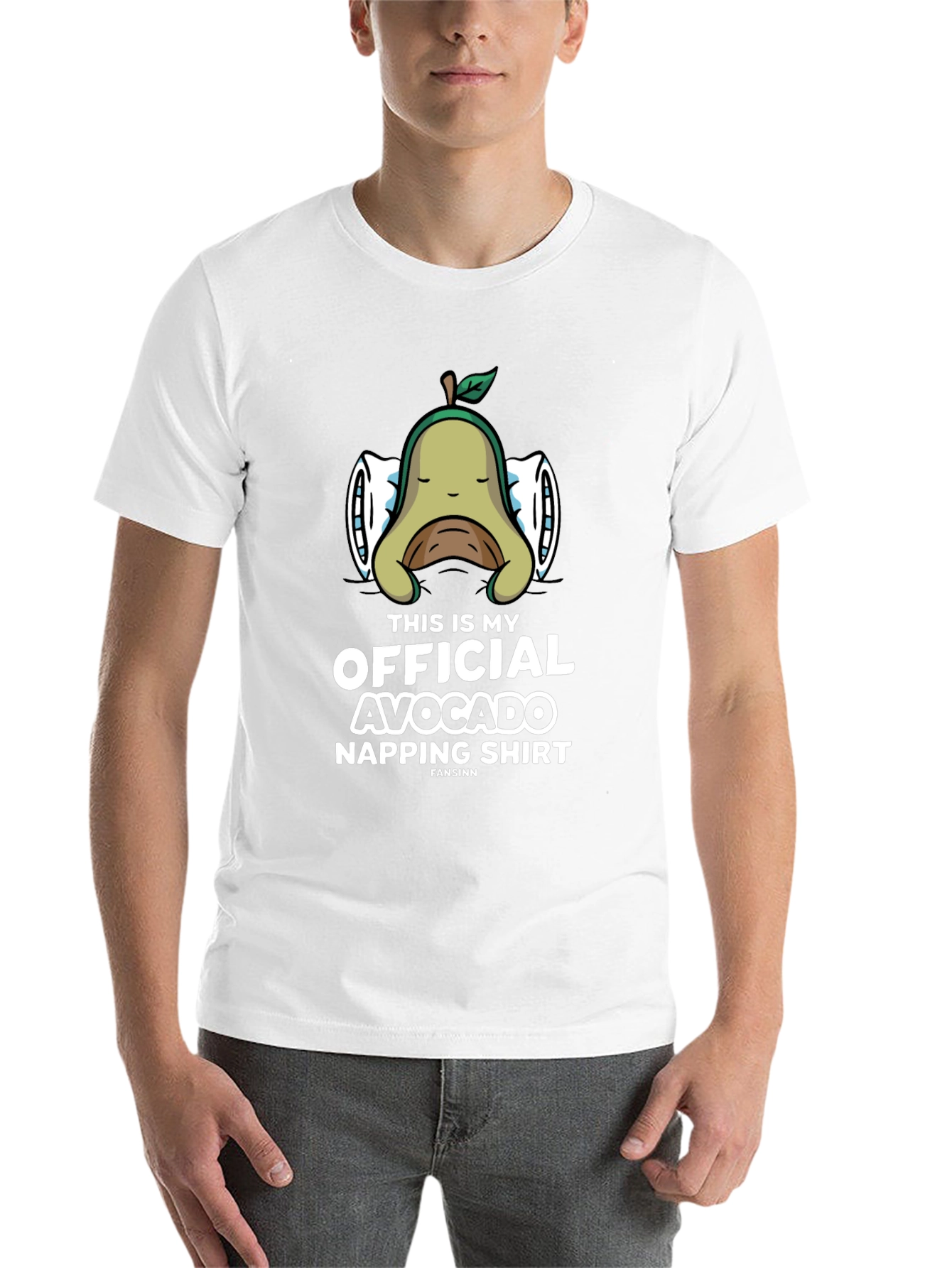 Black Avocado Napping T-Shirt - Funny Sleep Shirt view 14