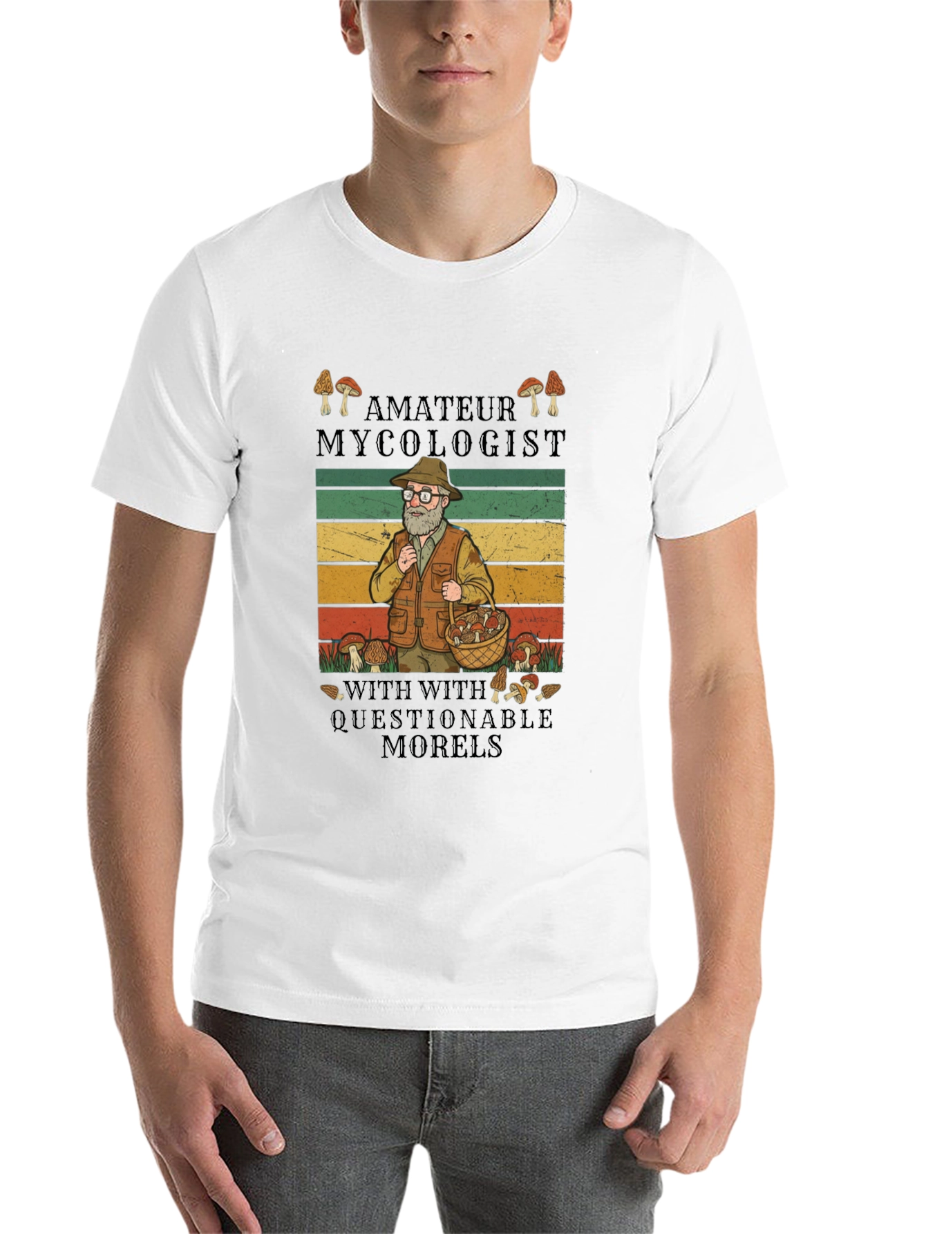 Black Amateur Mycologist T-Shirt - Questionable Morels view 14