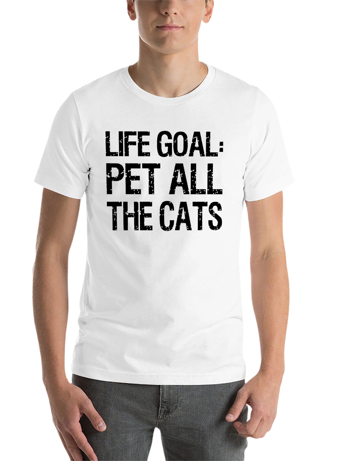 Black Life Goal: Pet All The Cats Graphic T-Shirt view 14