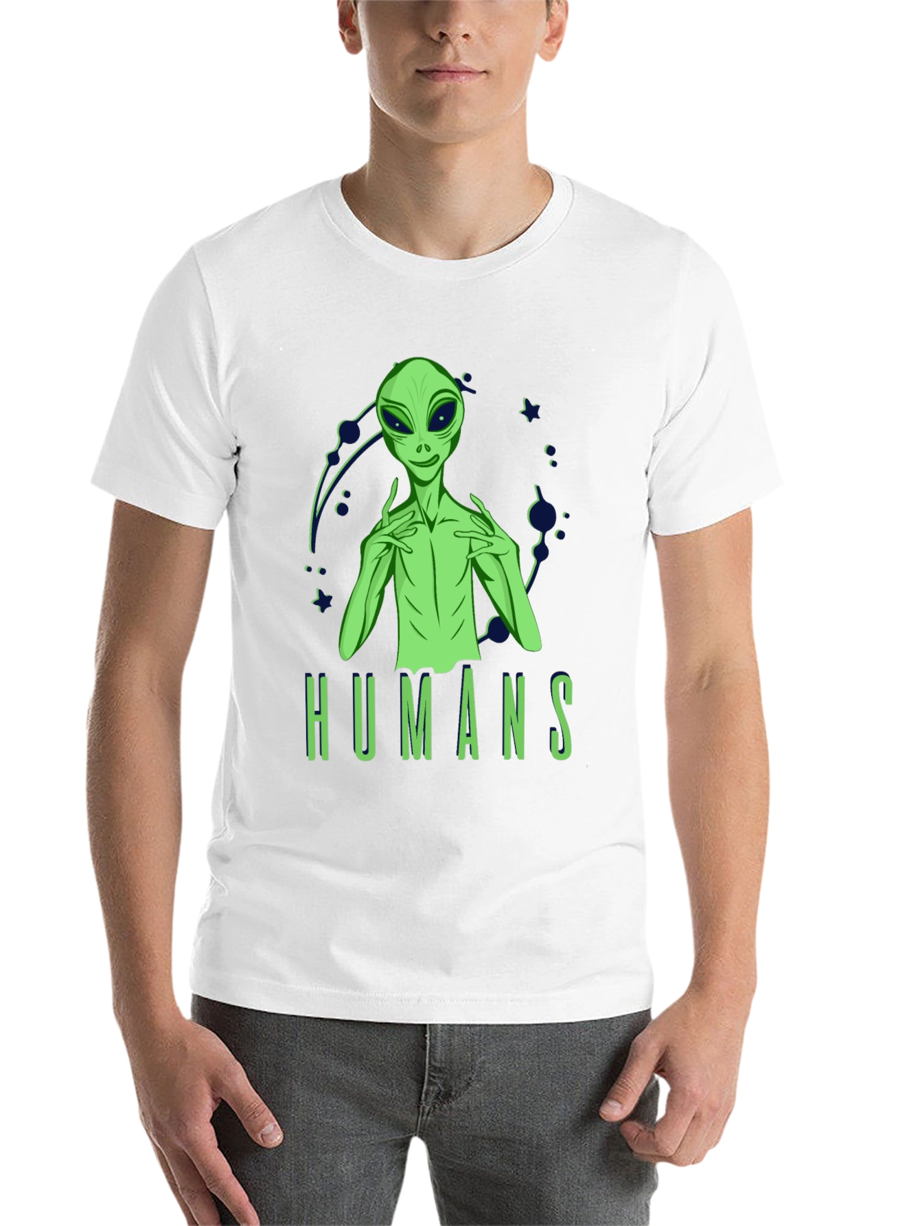 Black Alien 'Humans' Graphic Tee - Men's Black T-Shirt view 14