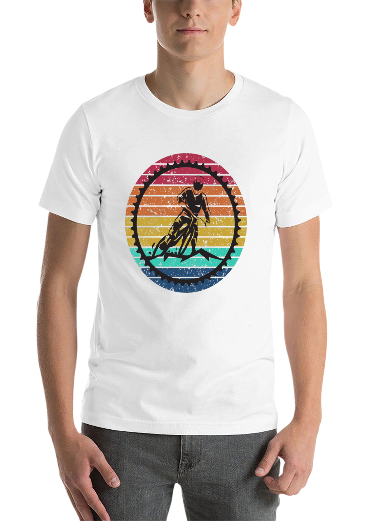 Black Retro Cycling Graphic T-Shirt - Black view 14