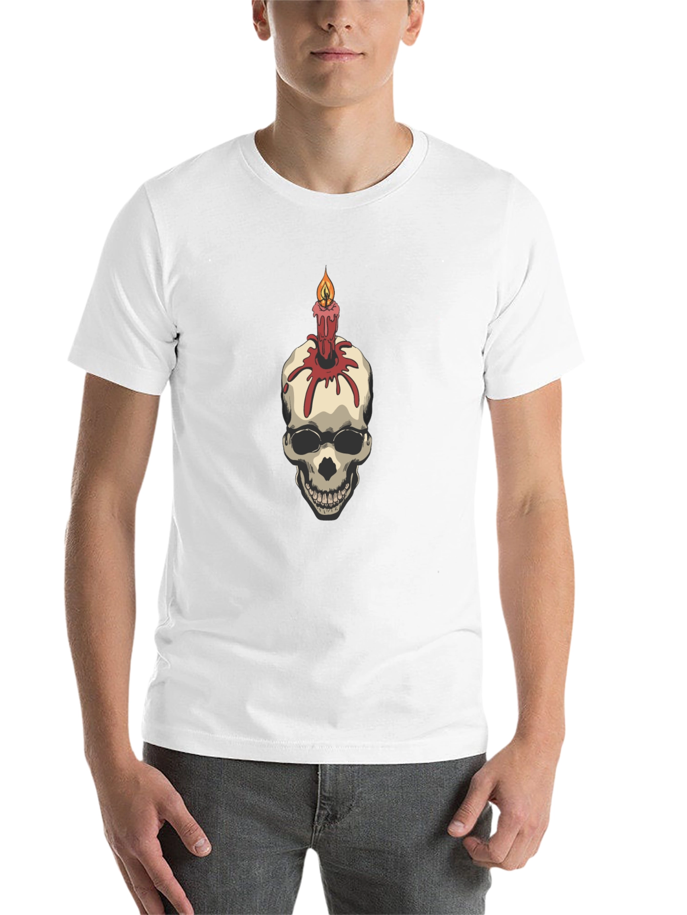 Black Skull Candle Graphic Tee view 14