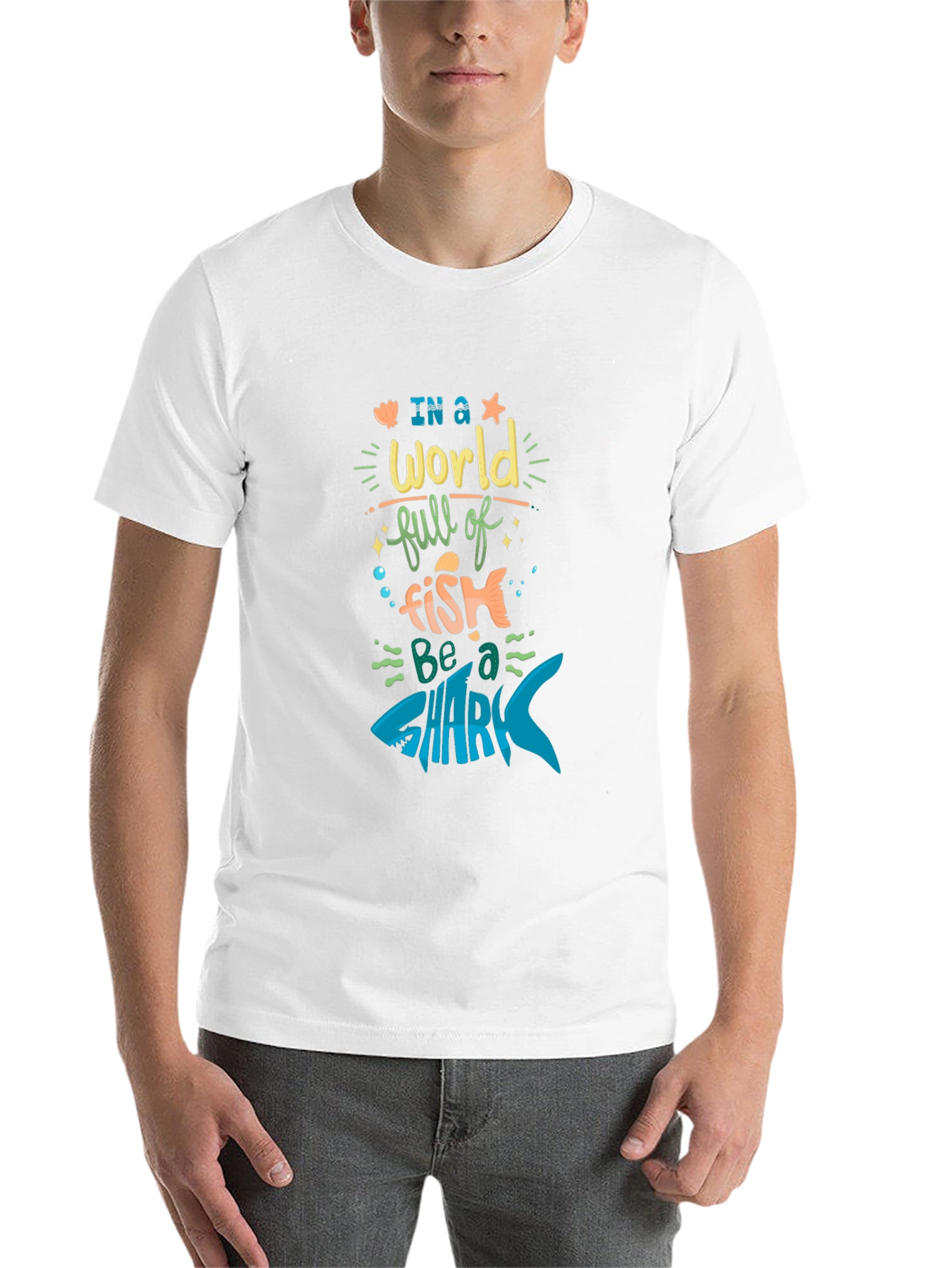 Black Be a Shark T-Shirt - Motivational Graphic Tee view 14