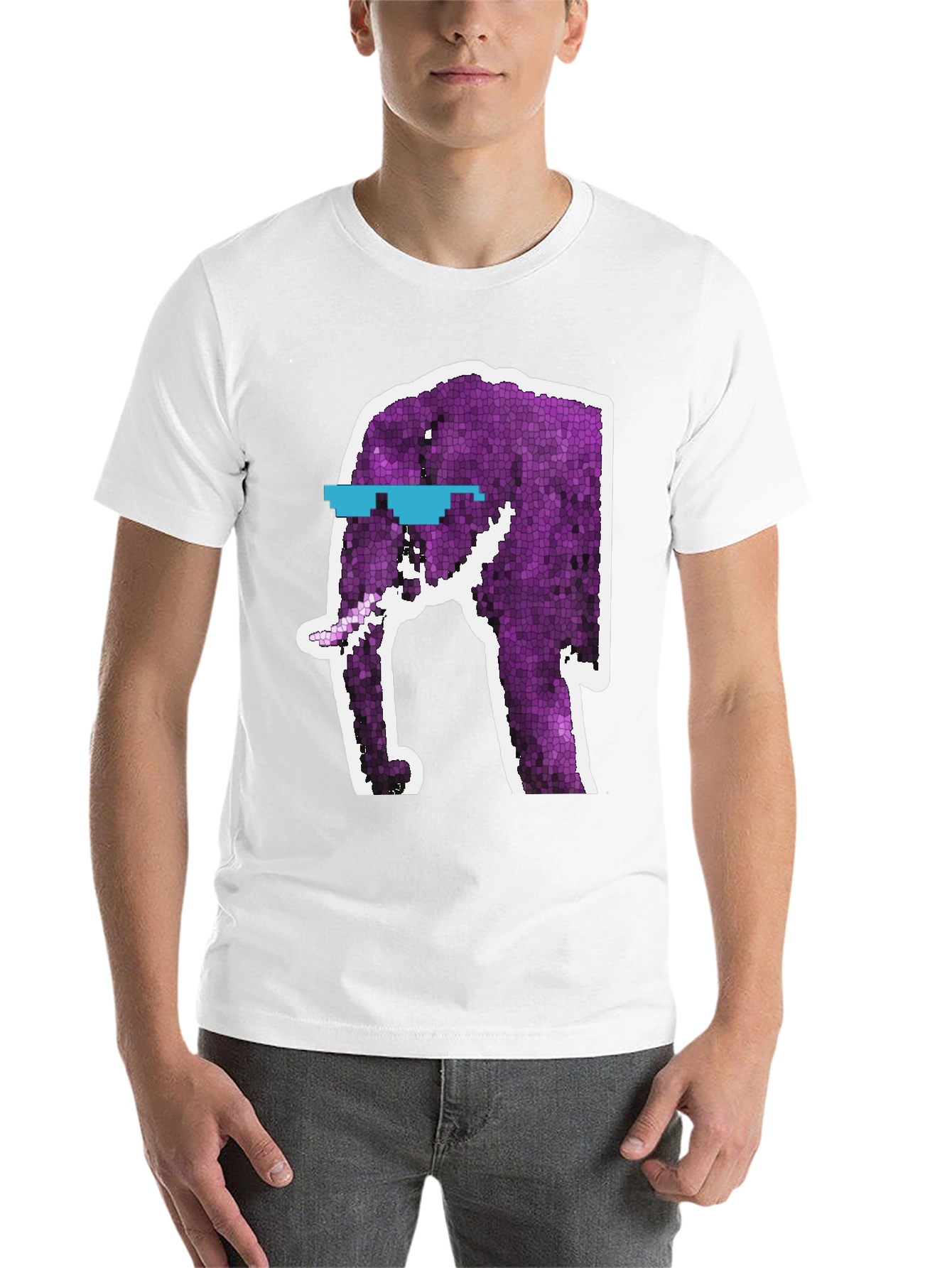 Black Cool Elephant Graphic Tee - Black Cotton T-Shirt view 14