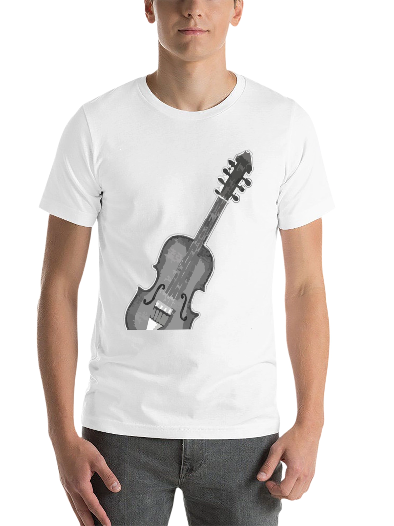 Black Violin Graphic Tee - Stylish Musical Instrument Design view 14