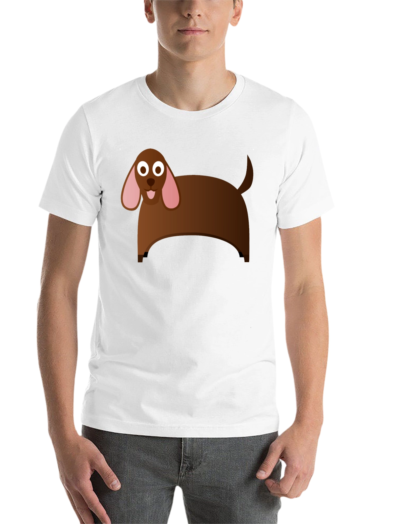 Black Cartoon Dog Graphic T-Shirt - Black Cotton Tee view 14
