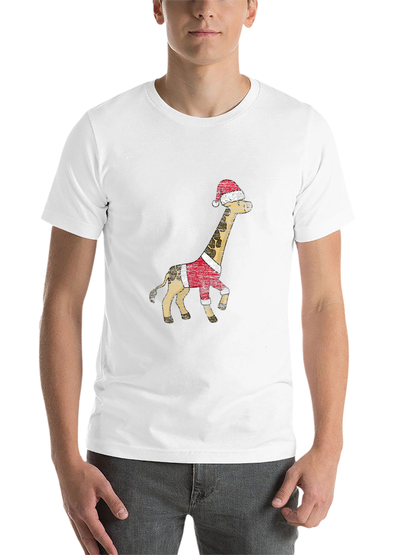 Black Festive Giraffe T-Shirt - Holiday Style view 14