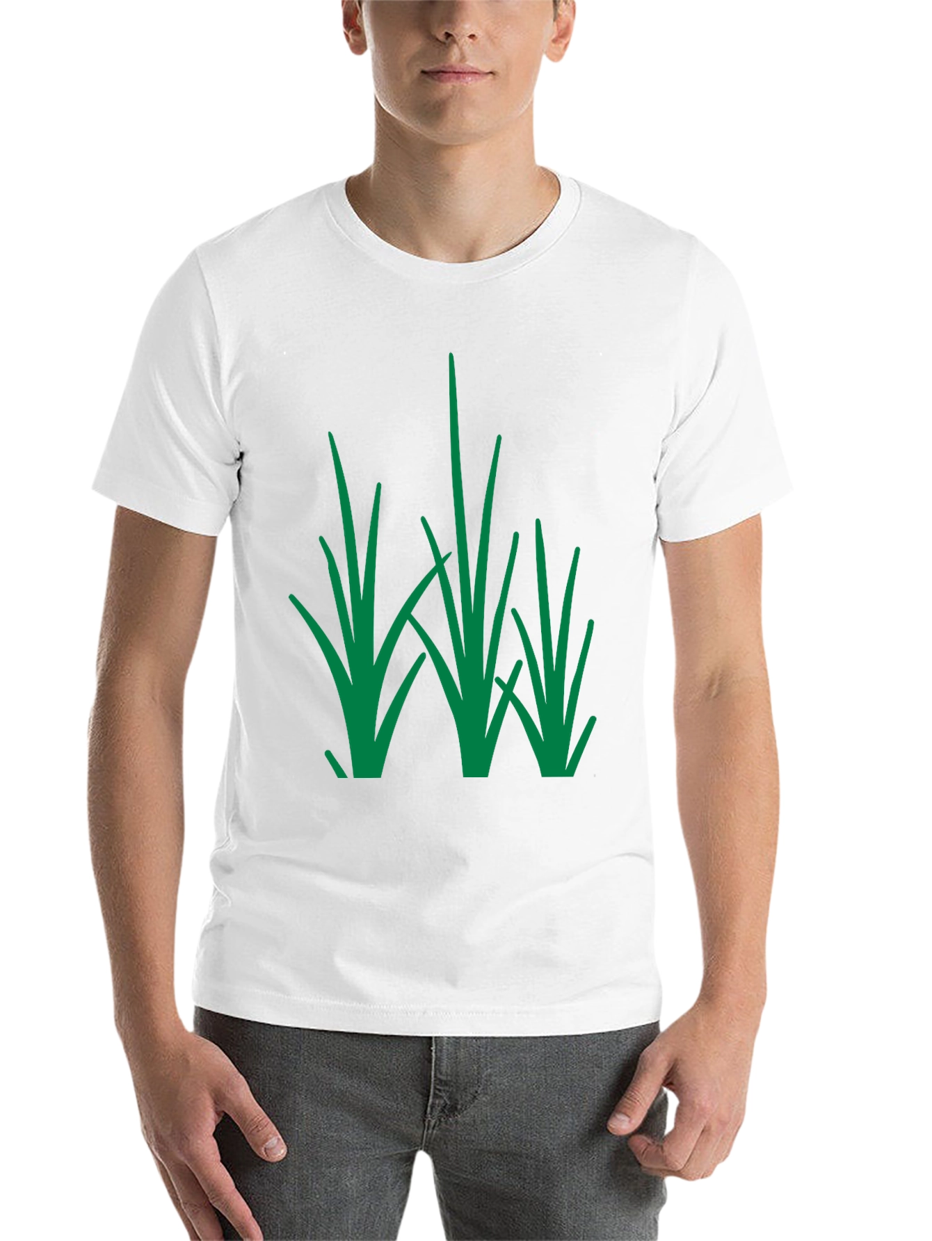 Black Green Grass Design Black T-Shirt view 14