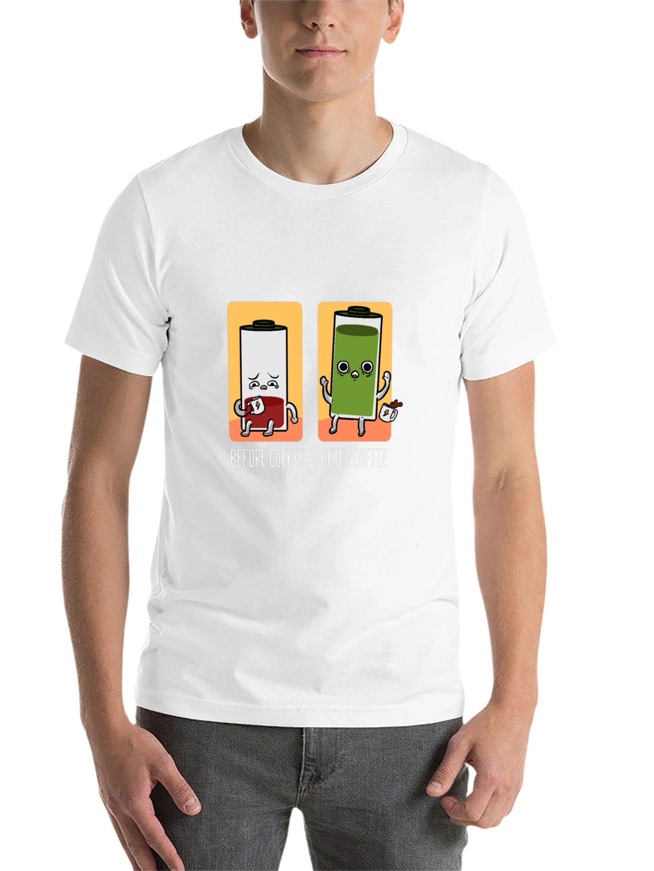 Coffee Lover T-Shirt - Before and After Funny Battery - 14