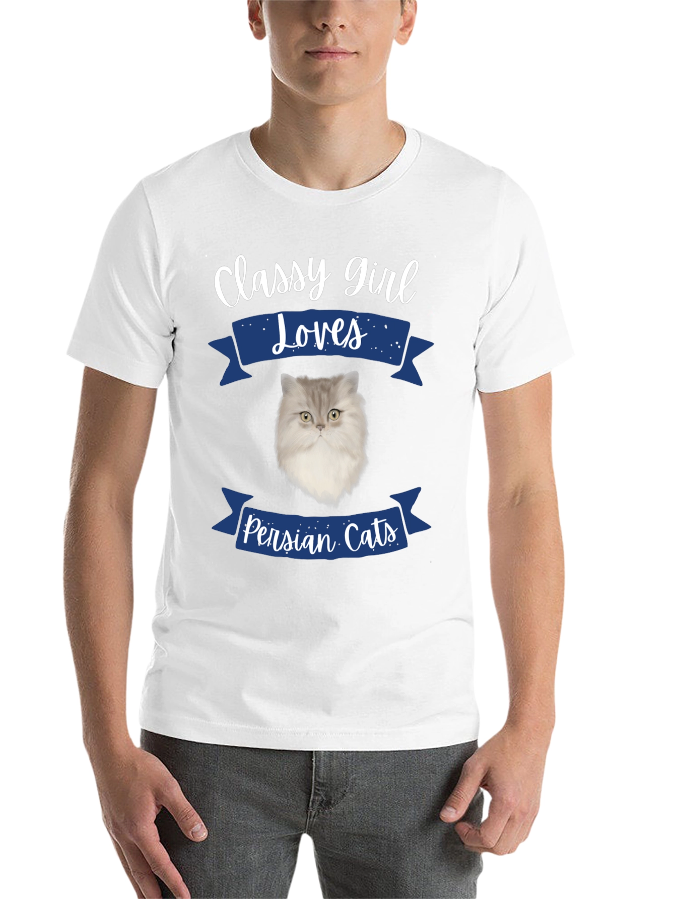 Black Classy Girl Loves Persian Cats T-Shirt view 14