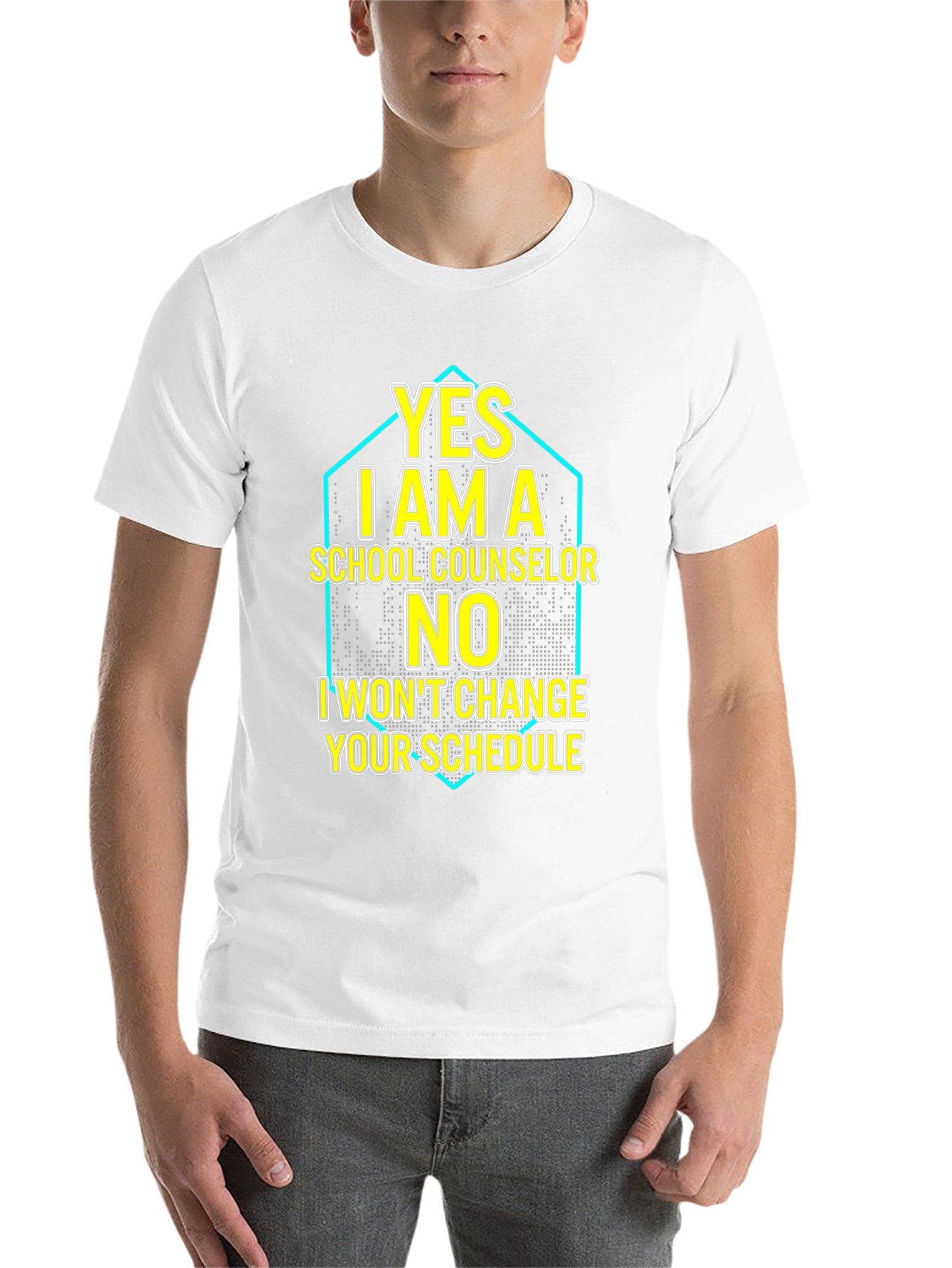 Black Funny School Counselor T-Shirt - Yes No Design view 14