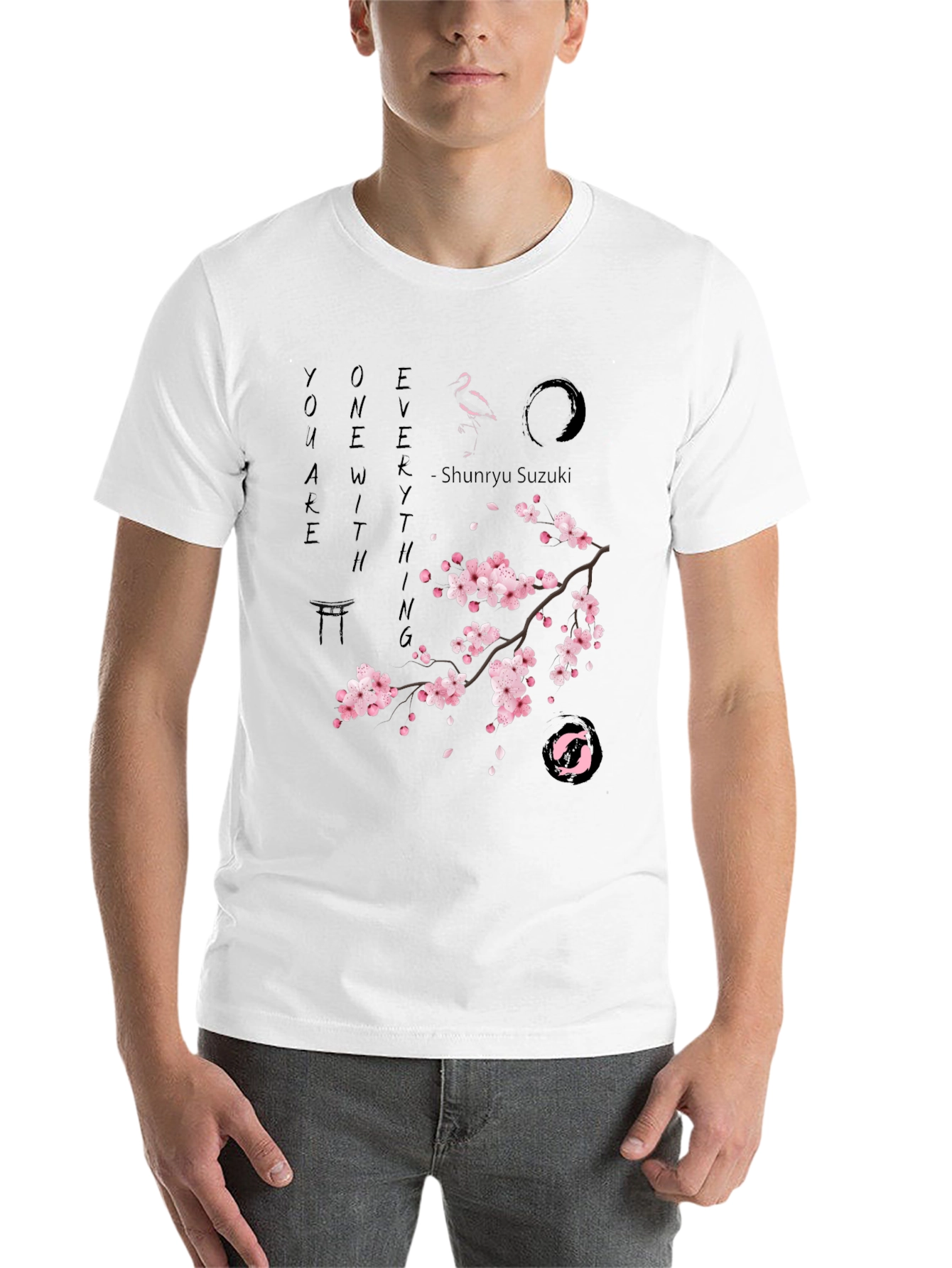 Black Zen Cherry Blossom Graphic T-Shirt - Unisex view 14