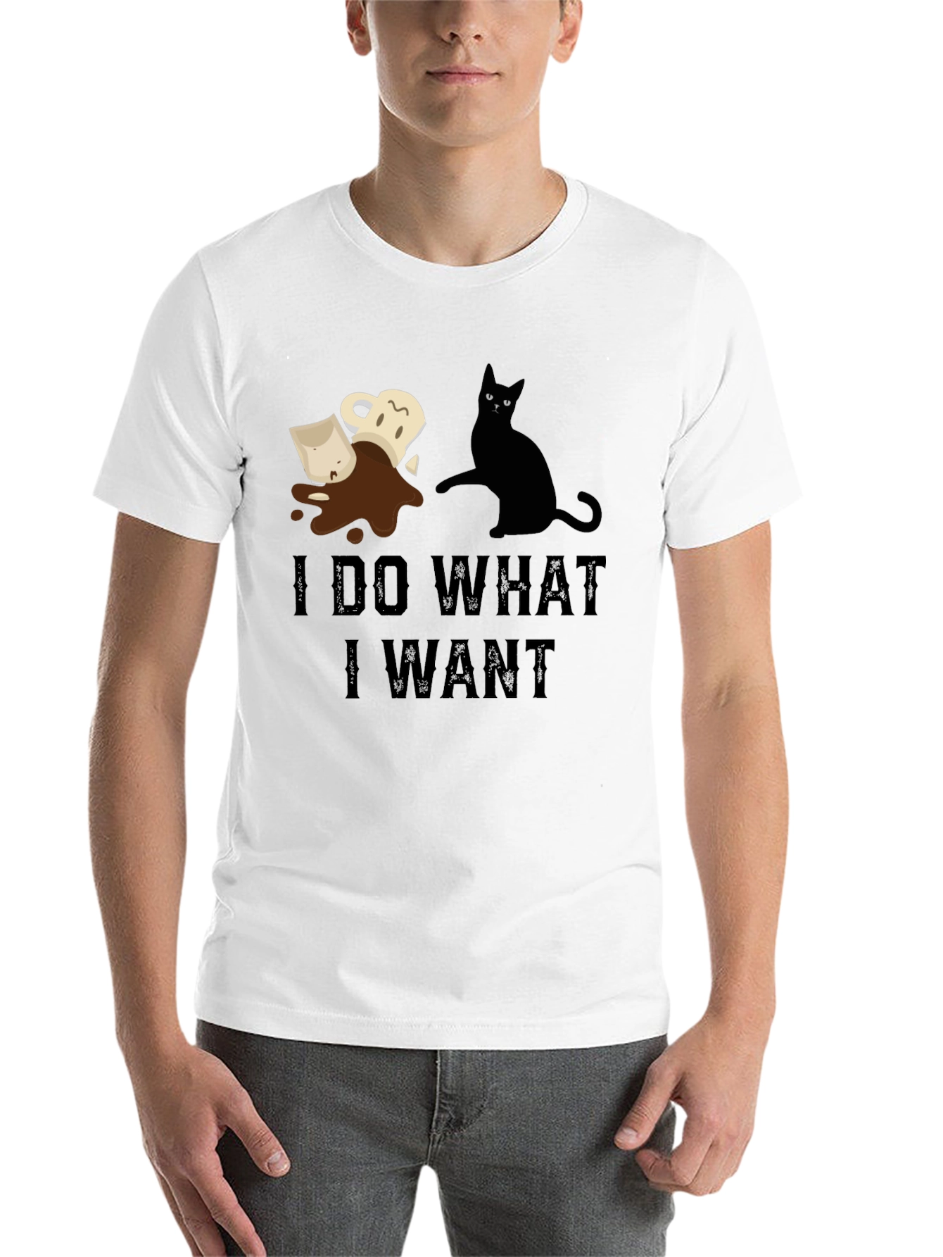 Black I Do What I Want Cat Coffee T-Shirt view 14