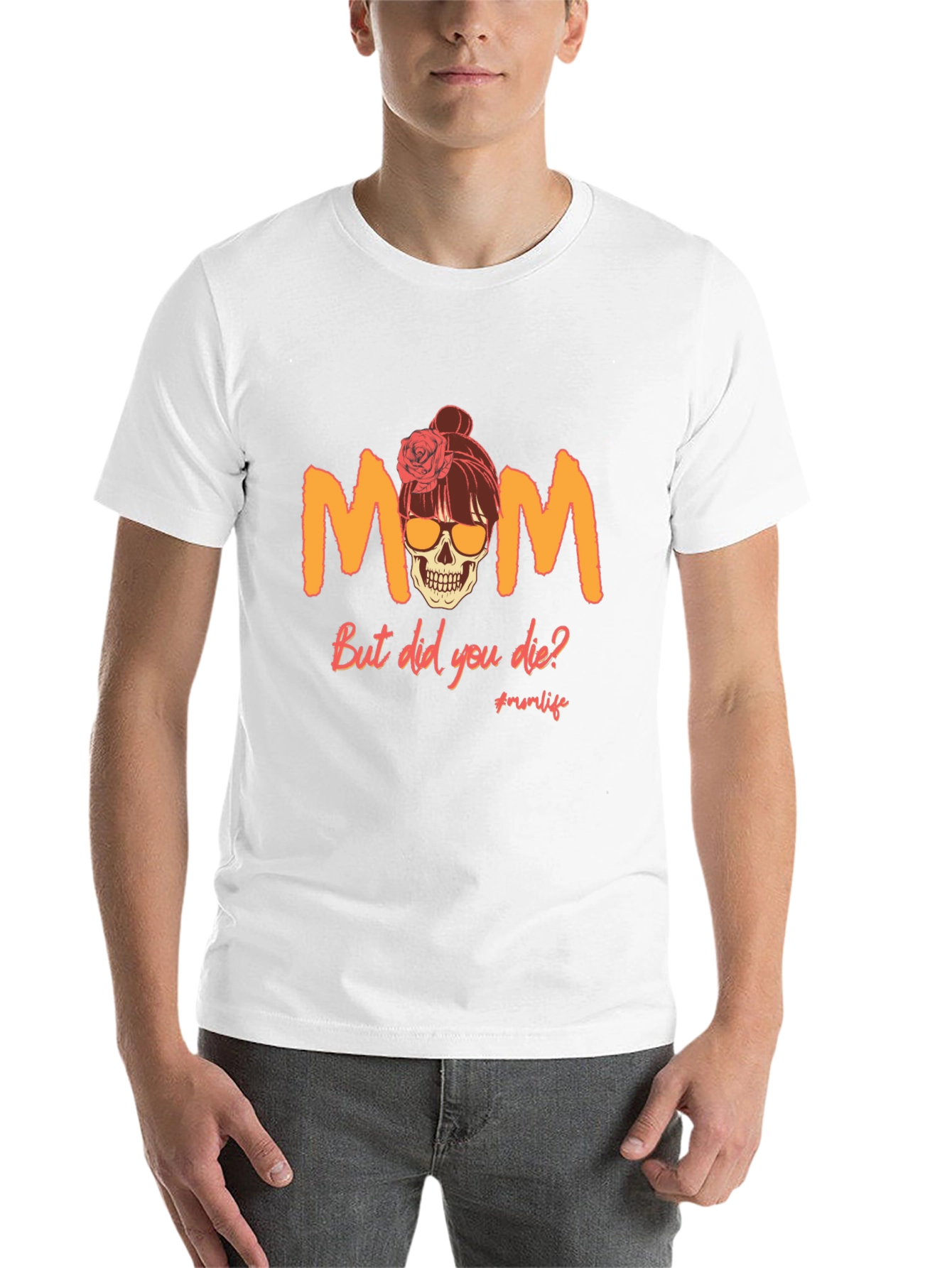 Black Funny Mom Skull Graphic T-Shirt view 14