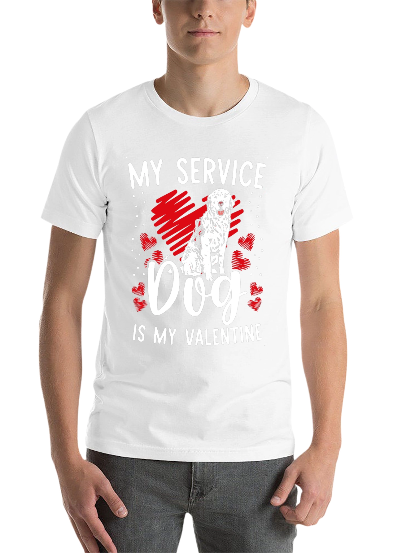 Black My Service Dog is My Valentine Graphic Tee view 14