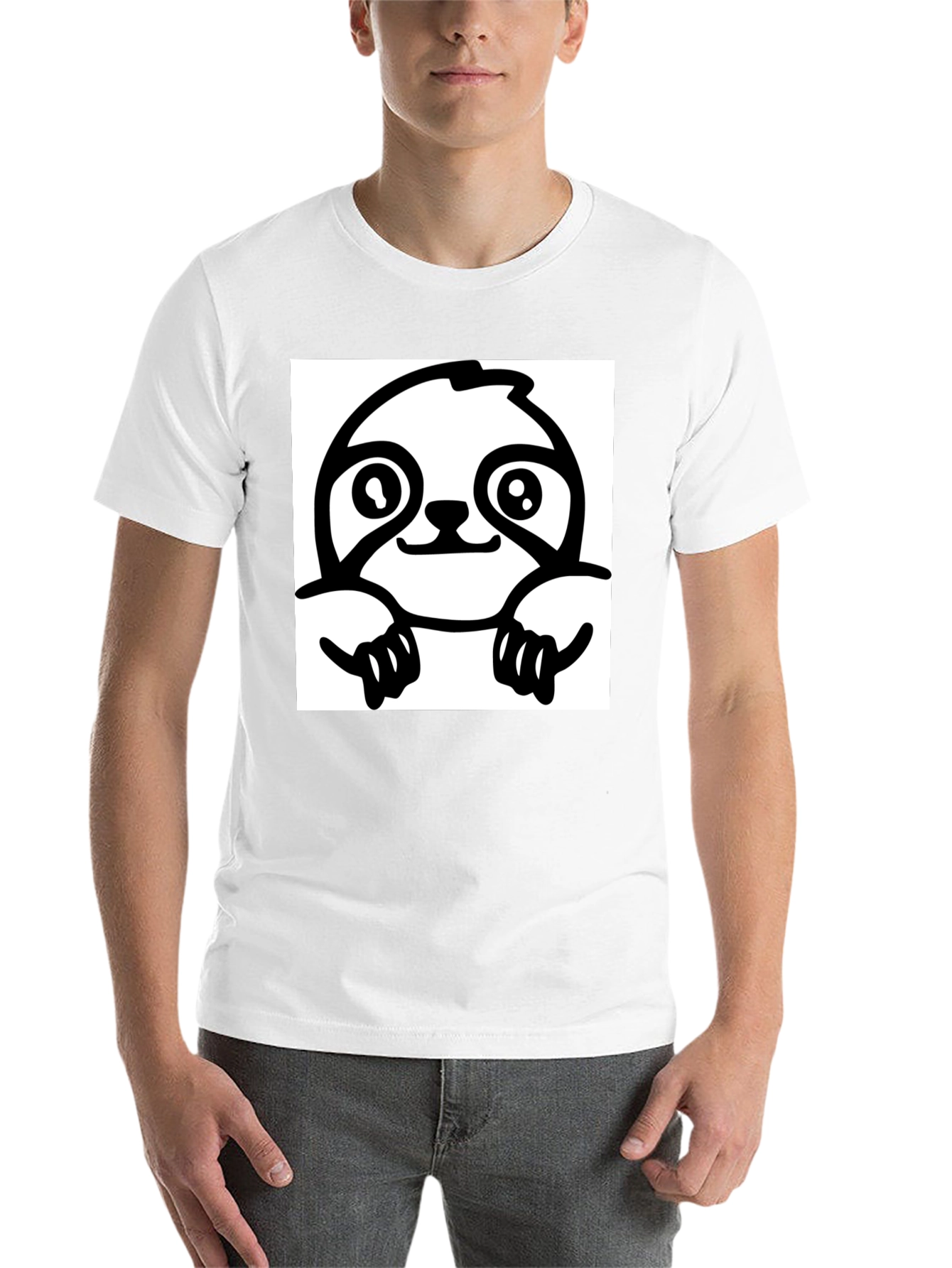 Black Sloth Graphic Tee - Black Cotton T-Shirt view 14