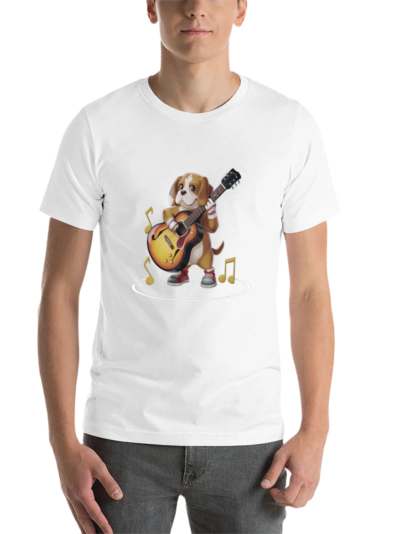Dog Playing Guitar Graphic Tee - 14