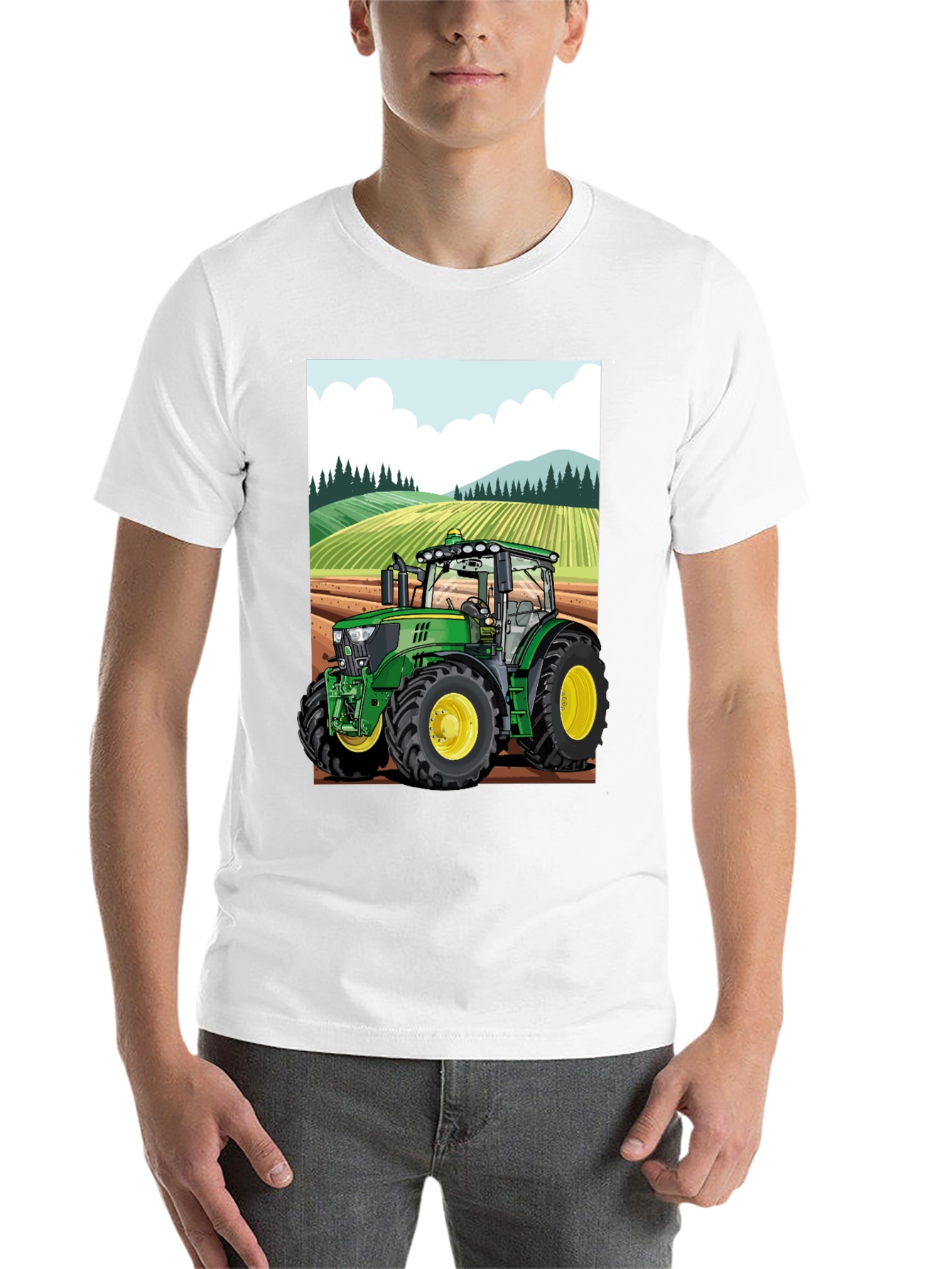 Black Cartoon Tractor T-Shirt - Farming Life view 14