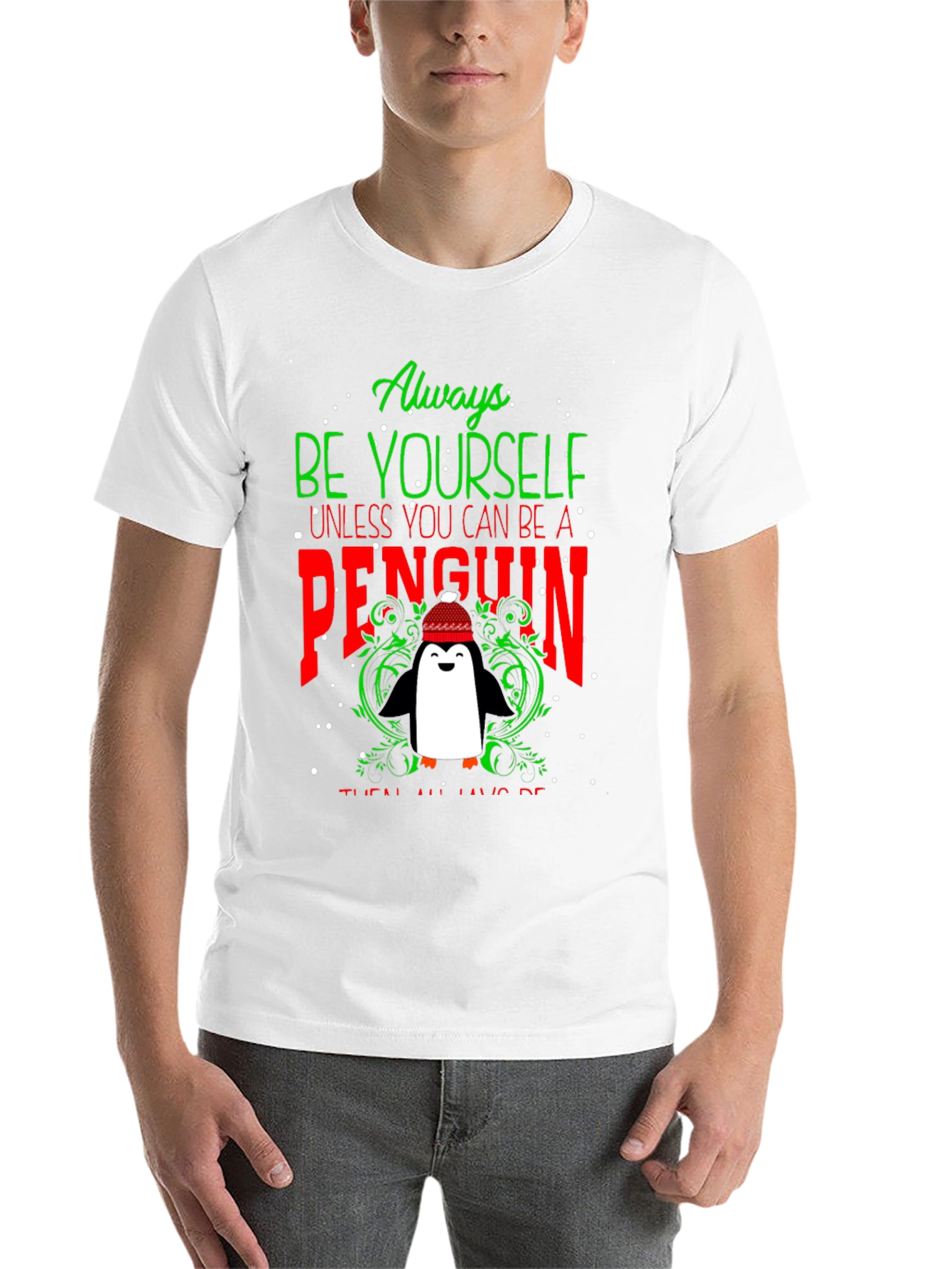 Black Always Be Yourself Unless Penguin T-Shirt view 14