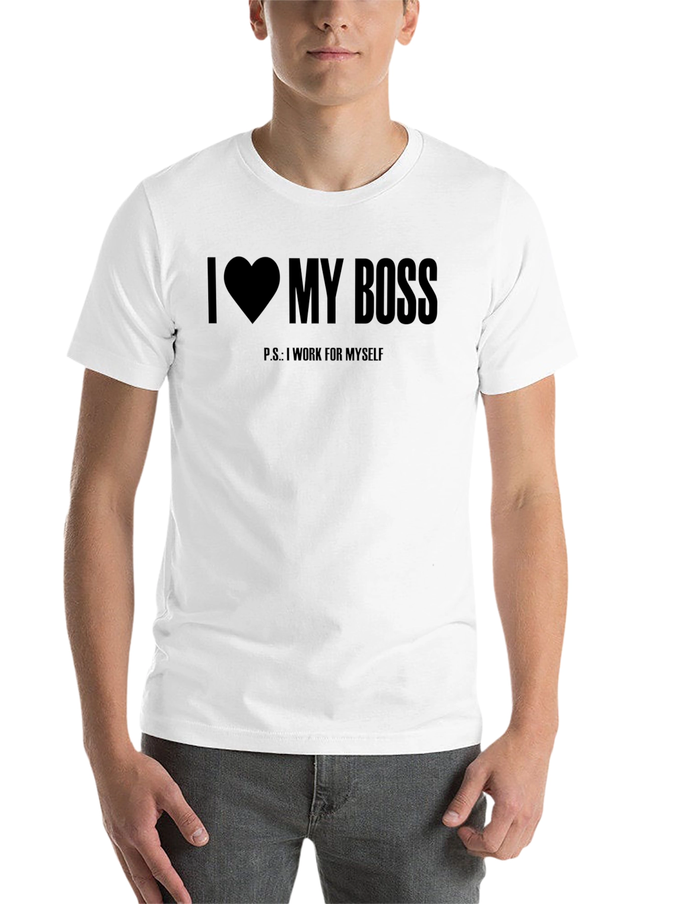 Black I Heart My Boss Funny T-Shirt view 14